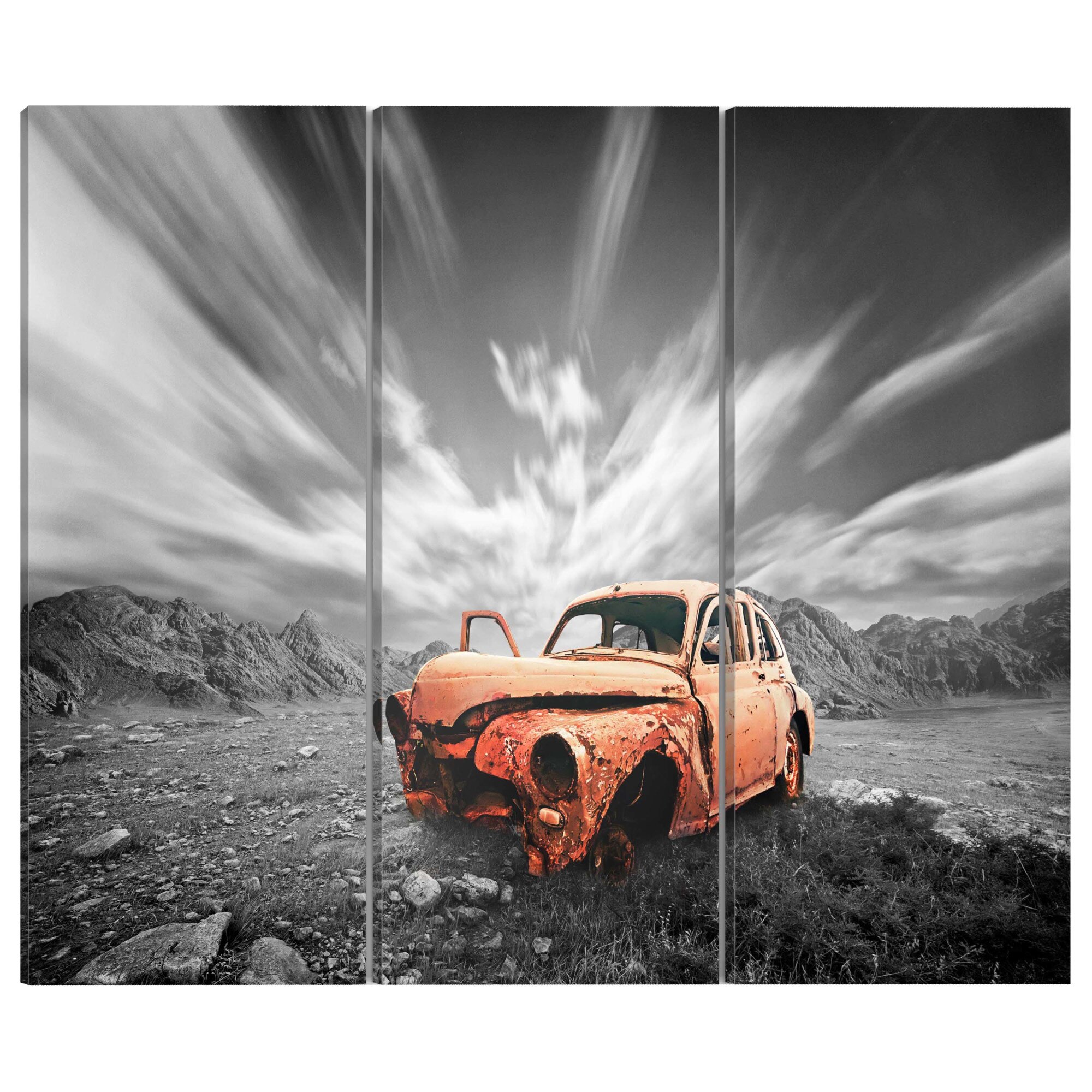 Tablou canvas 3 piese - MaSina veche - 90 x 60 cm