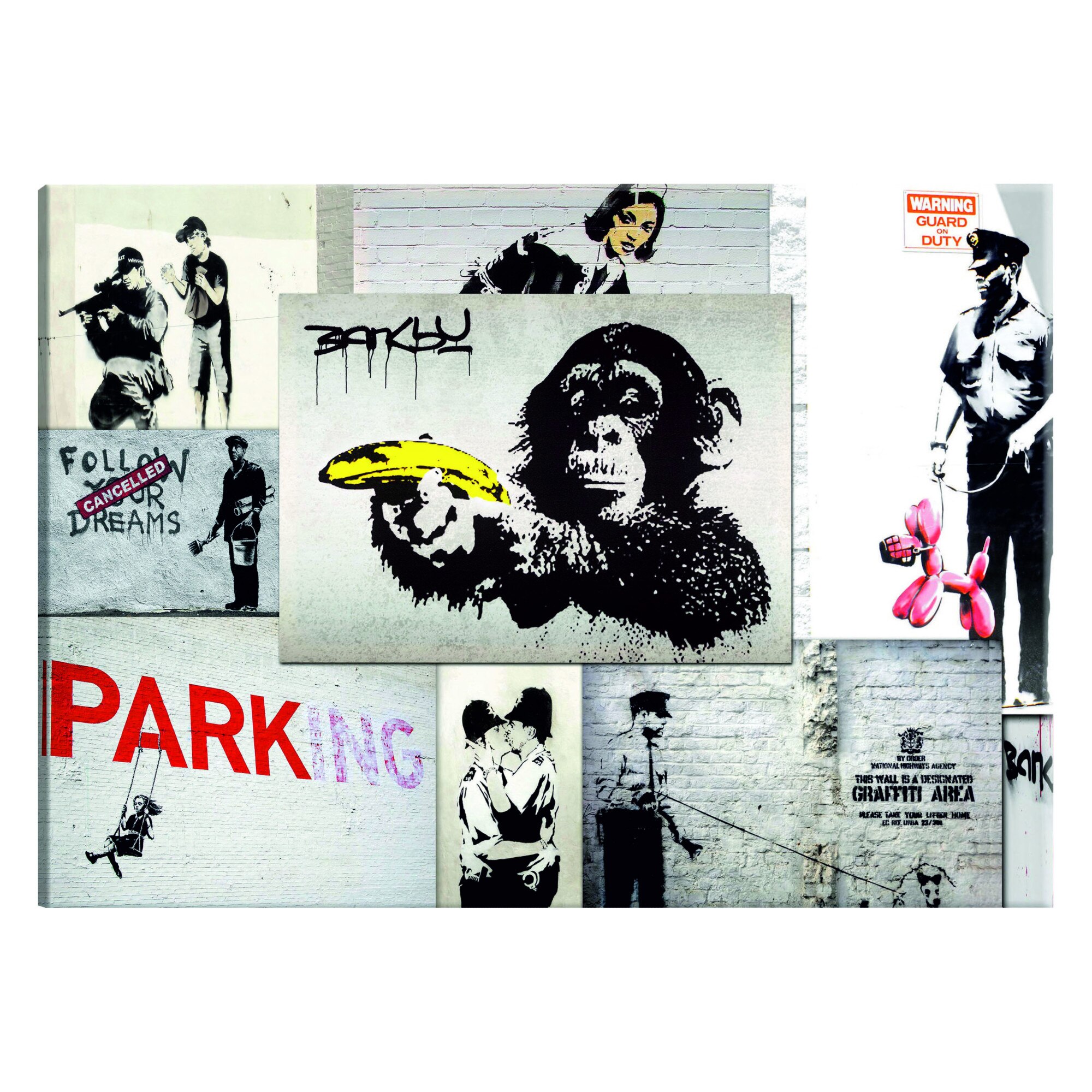 Tablou canvas - Banksy Fanteziile Politiei - 120 x 80 cm