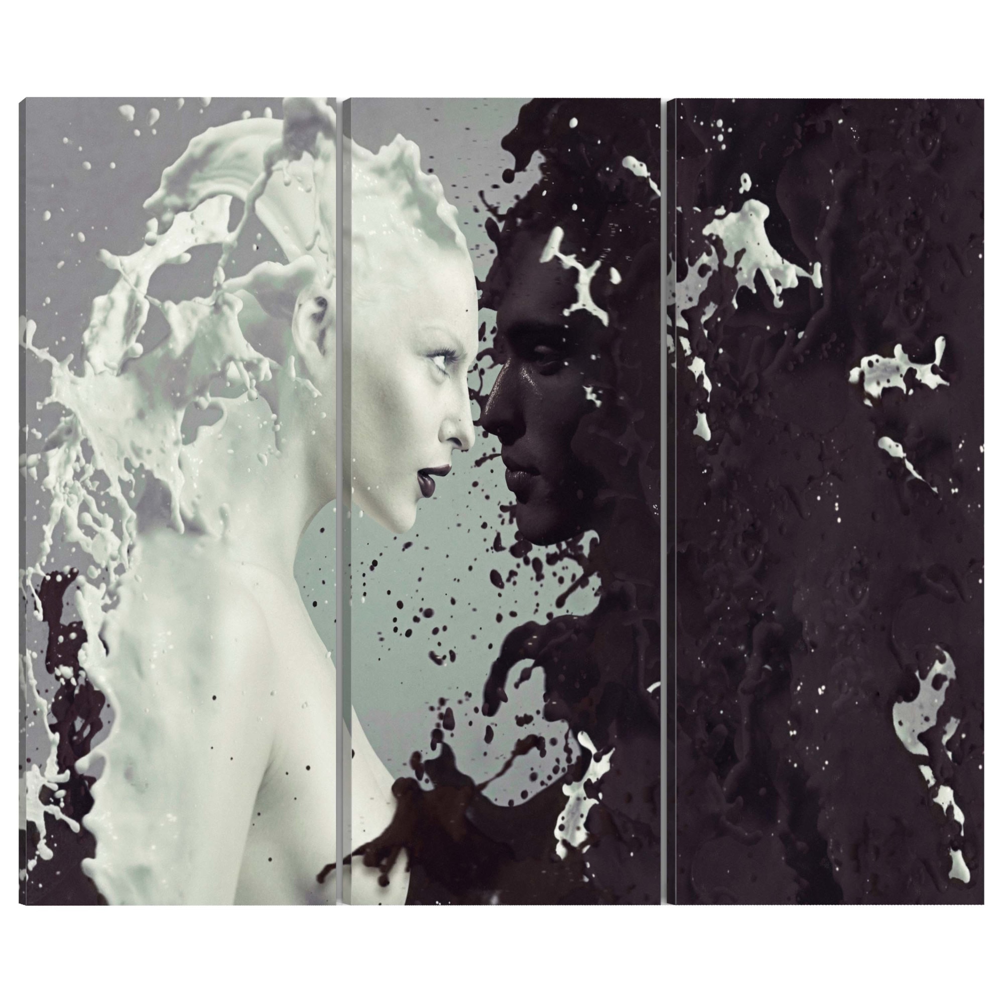 Tablou canvas 3 piese - Negru sau alb? triptic - 90 x 60 cm