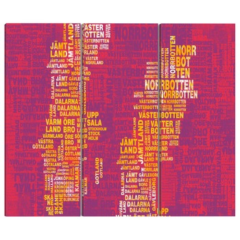 Tablou canvas 3 piese - Harta text a tripticului fundal roz Suedia - 90 x 60 cm Tablou canvas 3 piese - Harta text a tripticului fundal roz Suedia - 90 x 60 cm