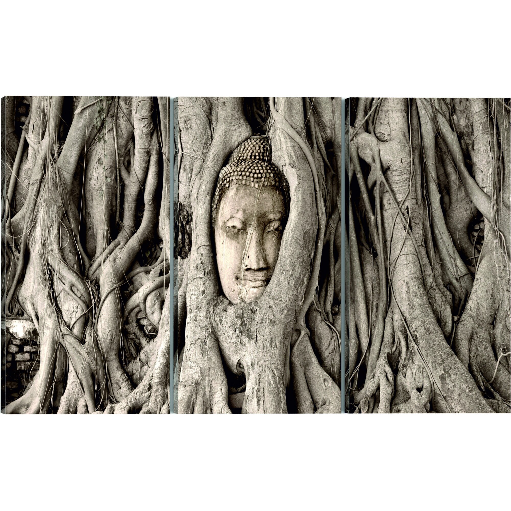 Tablou canvas 3 piese - Arborele Meditatiei - 120 x 60 cm