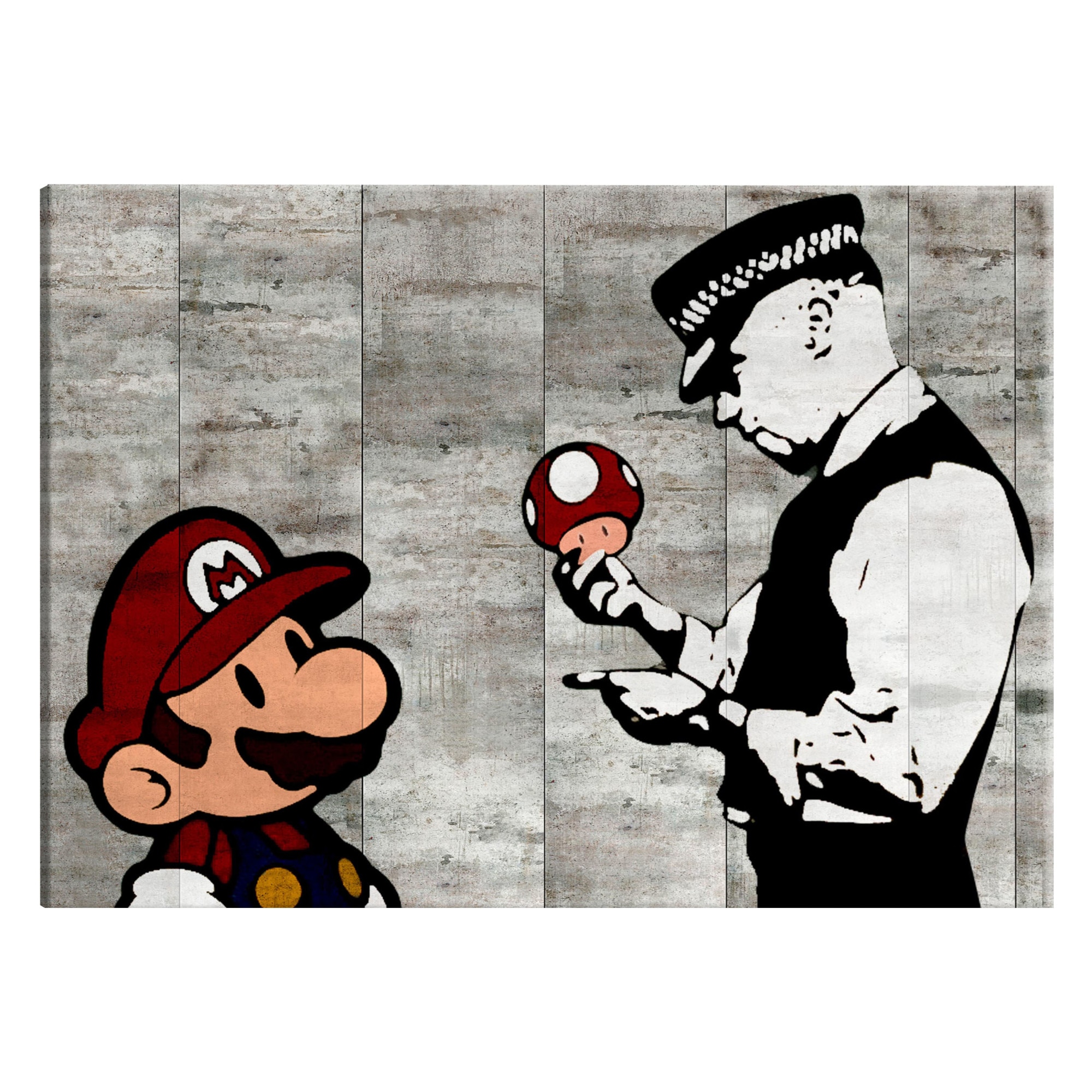 Tablou canvas - Banksy pe beton - 120 x 80 cm