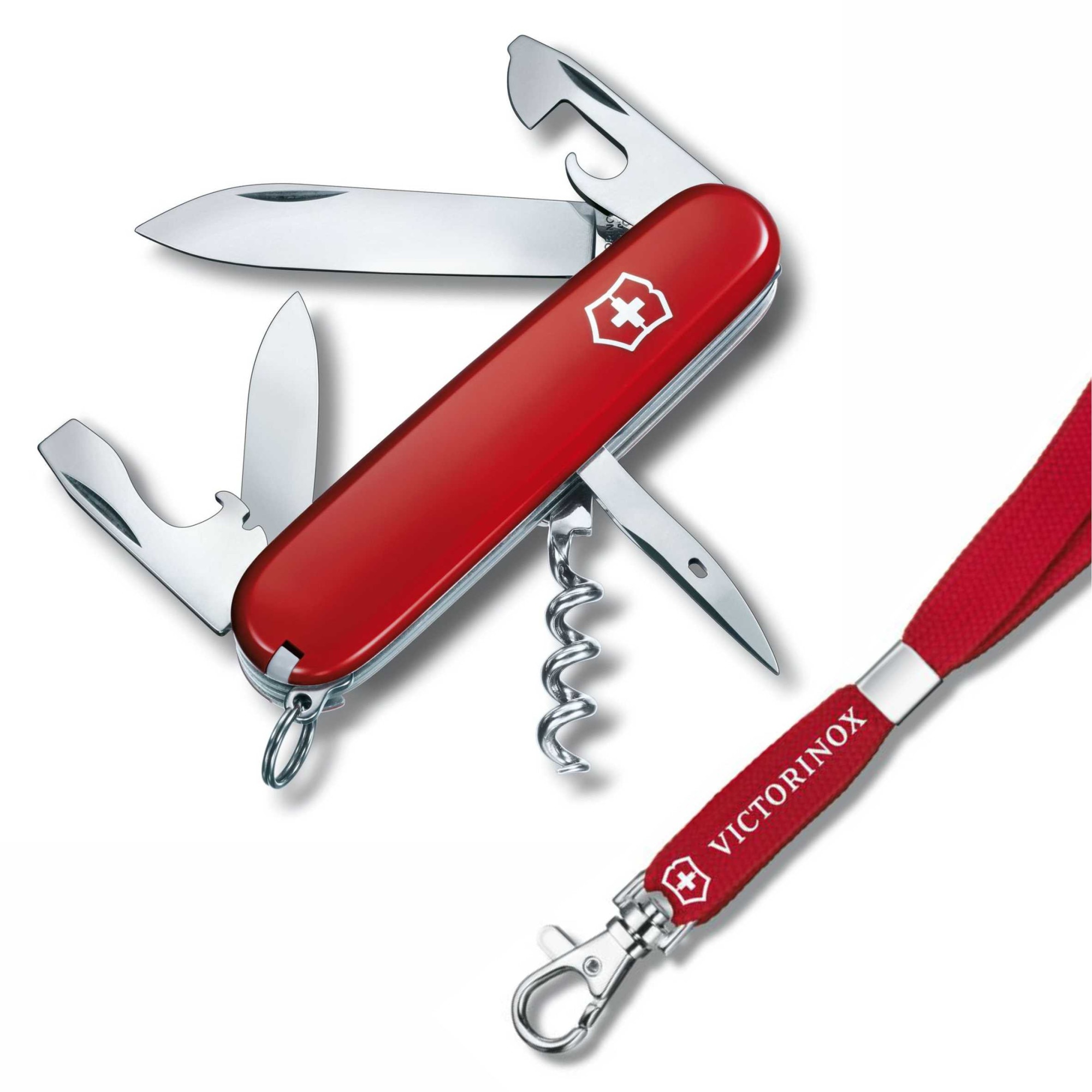 Briceag Victorinox Spartan rosu 1.3603 cu snur textil 49.5 cm 4.1879