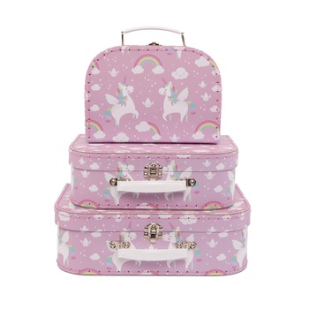 Set 3 valize pentru depozitare Rainbow Unicorn Set 3 valize pentru depozitare Rainbow Unicorn