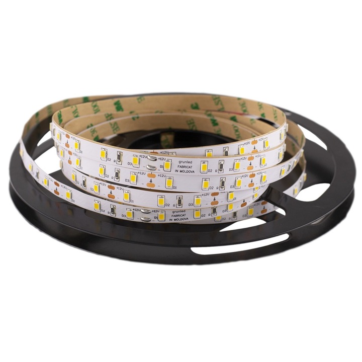 Banda LED 12VDC 4.8W/ML - 50 000 ore, 3000K lumina calda, Rola 5m, 60xSMD2835/ML, IP20, LED Market®