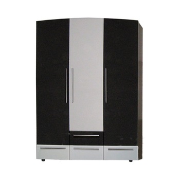 Dulap haine cu 3 usi si sertare, San Sebastian, pal wenge/ crem, 150 x 57 x 210 cm Dulap haine cu 3 usi si sertare, San Sebastian, pal wenge/ crem, 150 x 57 x 210 cm