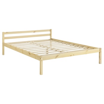 Rama pat Olanda cu gratar pentru doua persoane, en.casa, 206 x 186 x 60 cm, 200 Kg, brad, culoarea lemnului natur Rama pat Olanda cu gratar pentru doua persoane, en.casa, 206 x 186 x 60 cm, 200 Kg, brad, culoarea lemnului natur