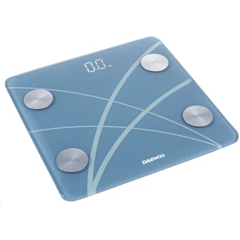 Cantar electronic de persoane cu Bluetooth Daewoo, 180 kg, Pornire automata, Bluetooth 4.0, Display LED, Blue Cantar electronic de persoane cu Bluetooth Daewoo, 180 kg, Pornire automata, Bluetooth 4.0, Display LED, Blue
