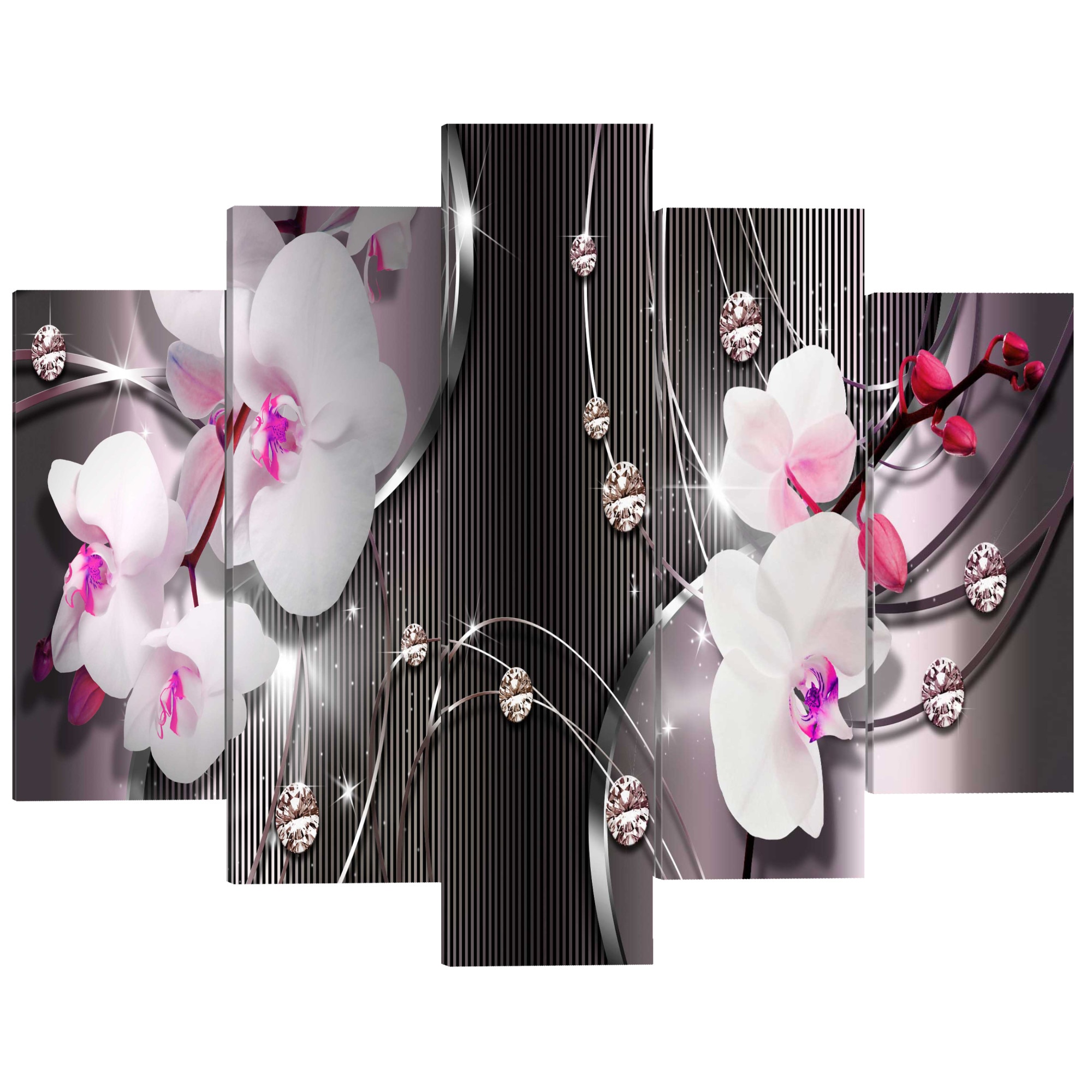 Tablou canvas 5 piese - Discursul florilor - 200 x 100 cm