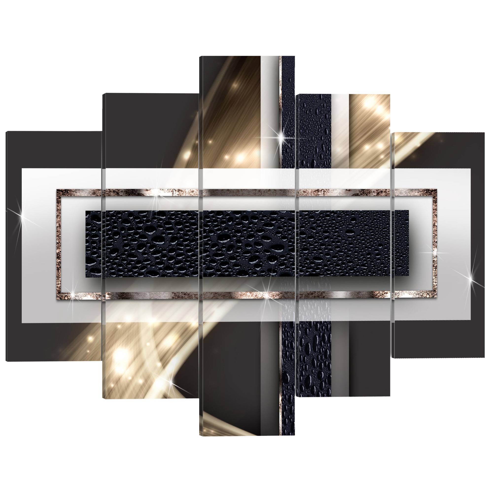 Tablou canvas 5 piese - Furtuna de noapte - 200 x 100 cm