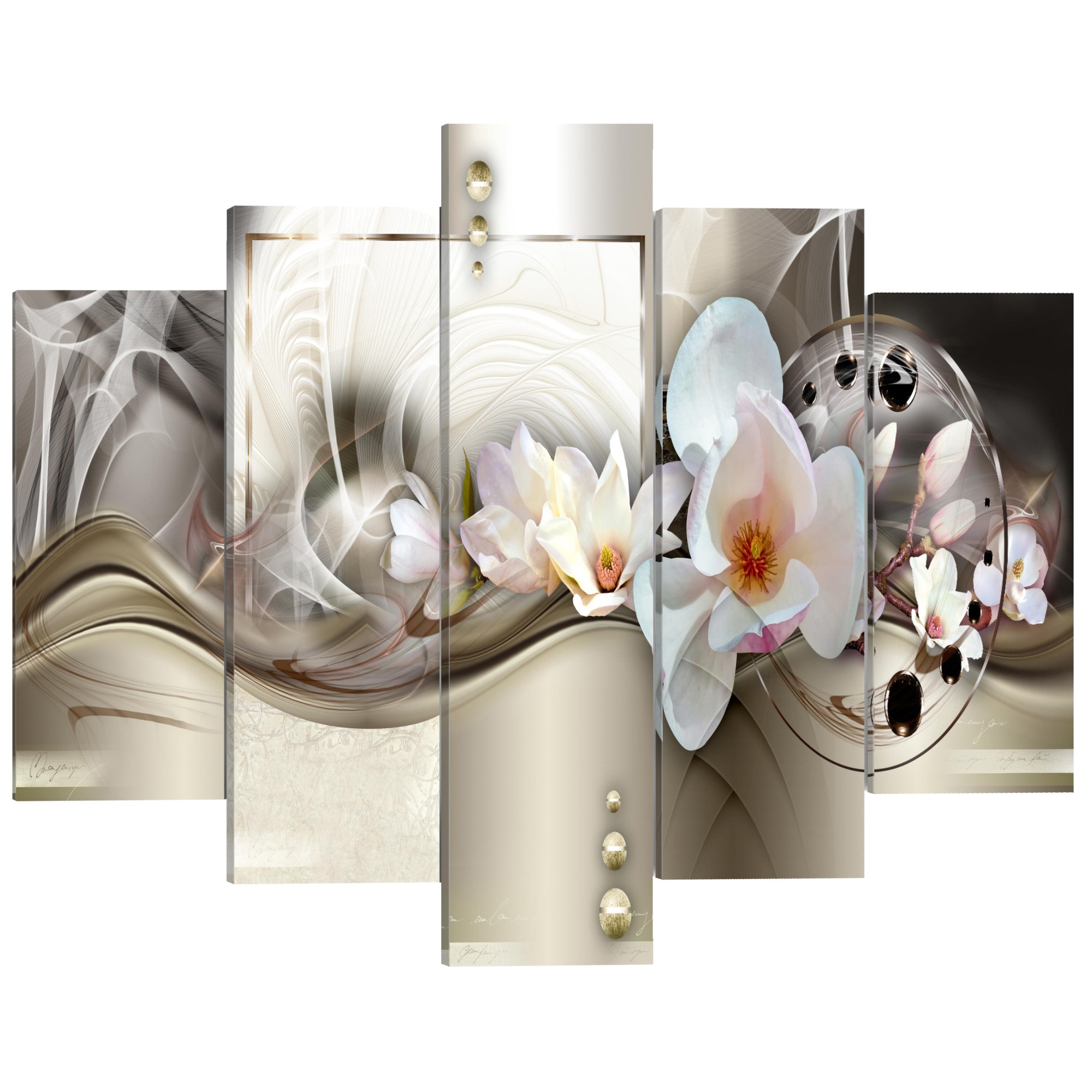 Tablou canvas 5 piese - Escapada de Aur - 200 x 100 cm