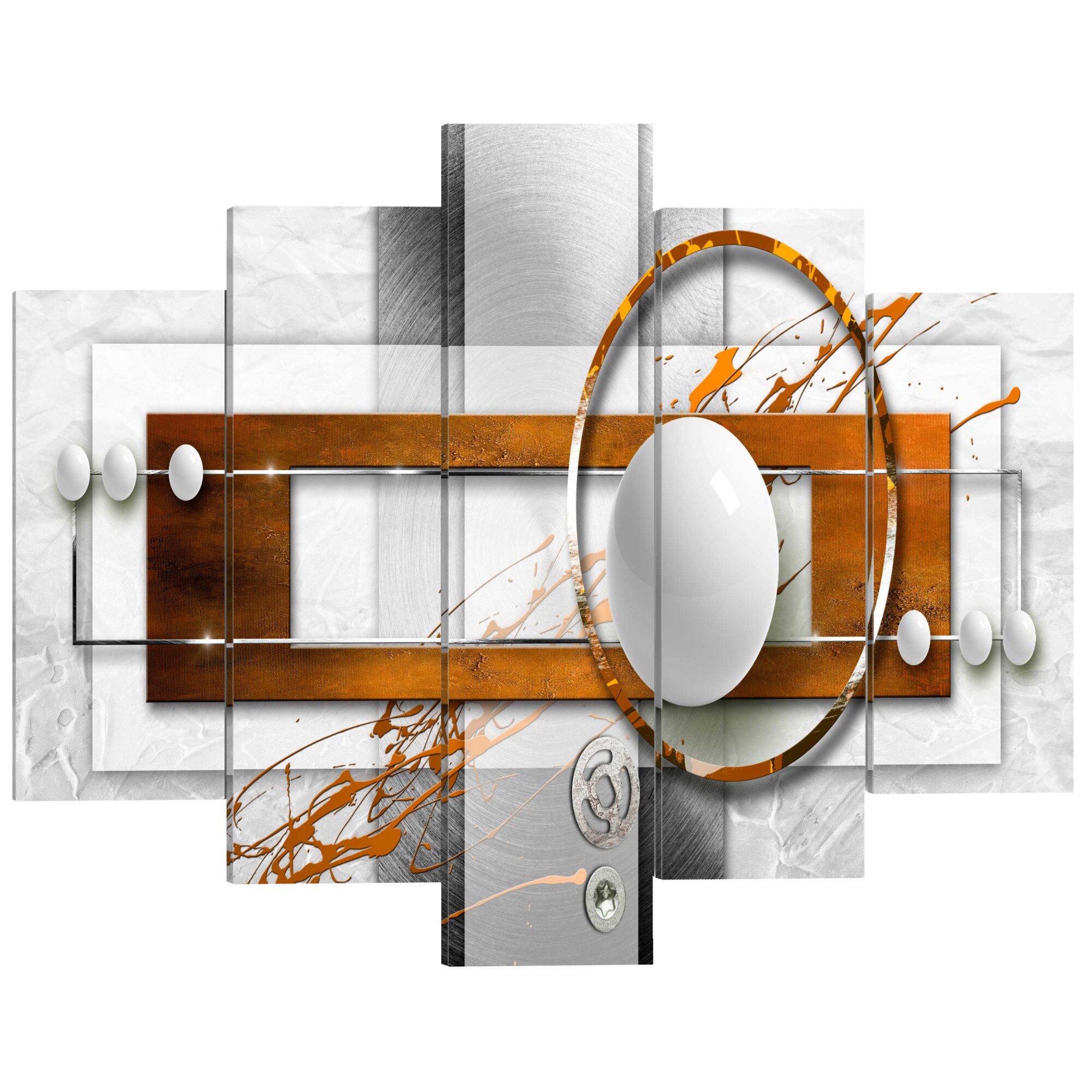 Tablou canvas 5 piese - Energie Hazel - 200 x 100 cm