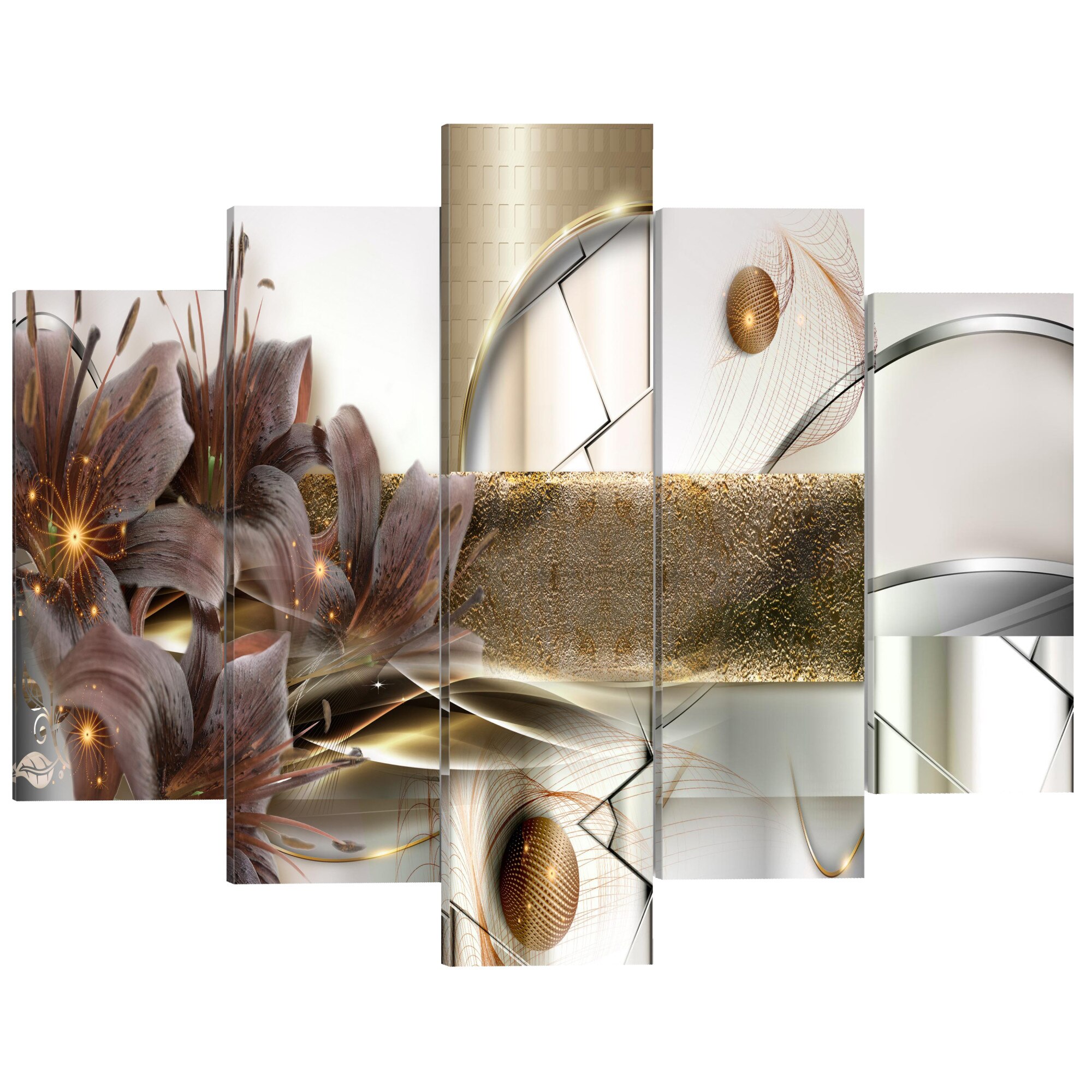 Tablou canvas 5 piese - Gradina Spatiului - 200 x 100 cm