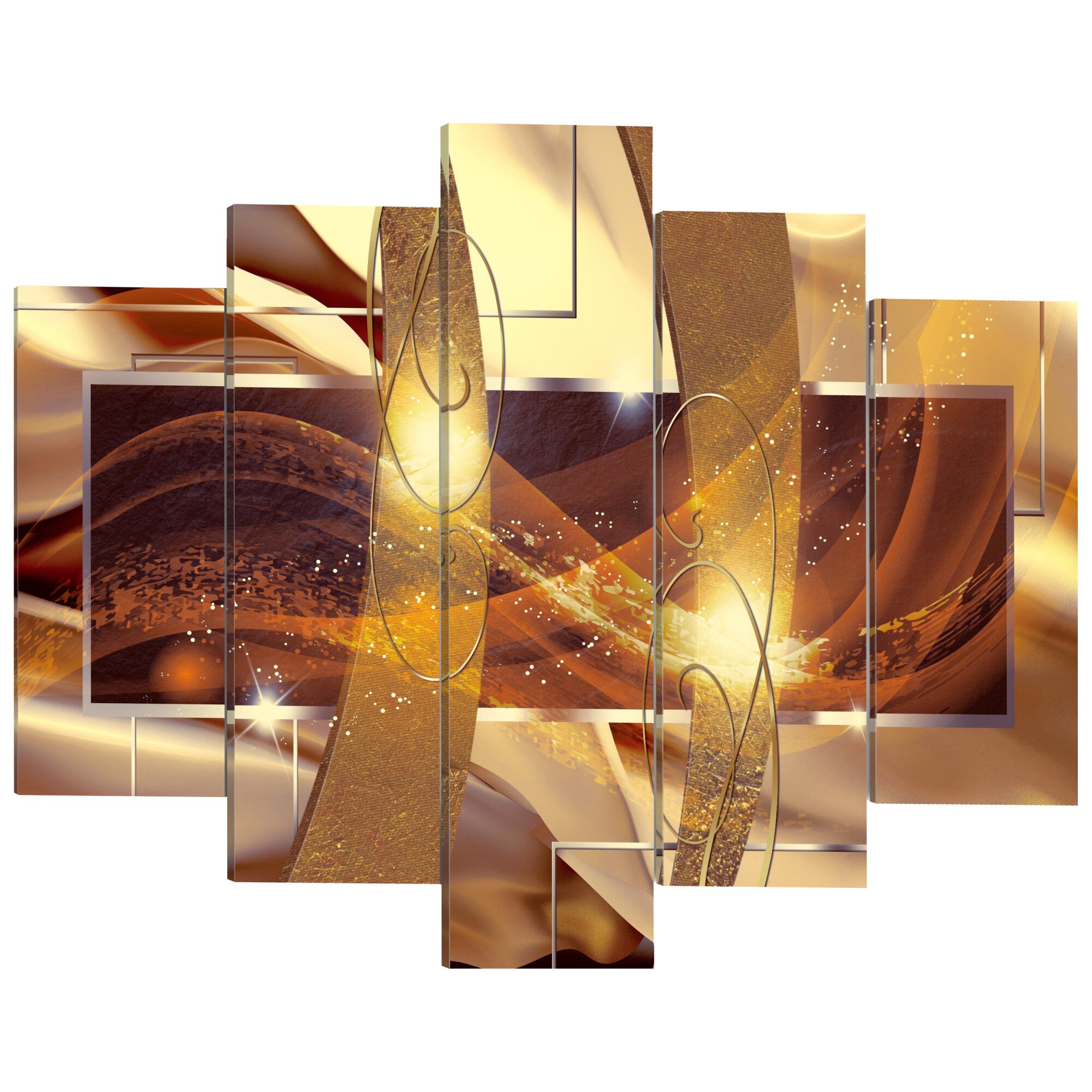 Tablou canvas 5 piese - Vulcanul Energiei - 100 x 50 cm