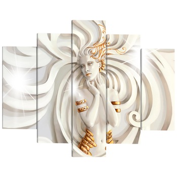 Tablou canvas 5 piese - Zeita Soarelui - 100 x 50 cm Tablou canvas 5 piese - Zeita Soarelui - 100 x 50 cm