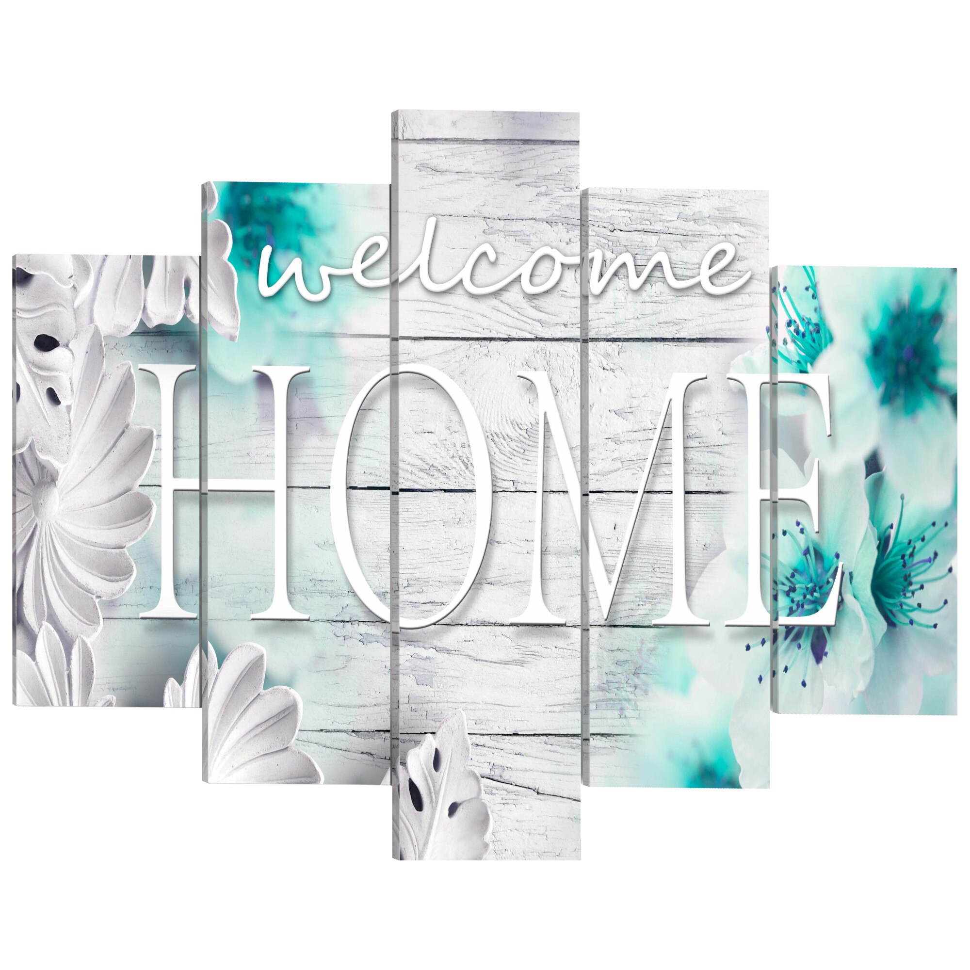 Tablou canvas 5 piese - Azil Azur - 200 x 100 cm