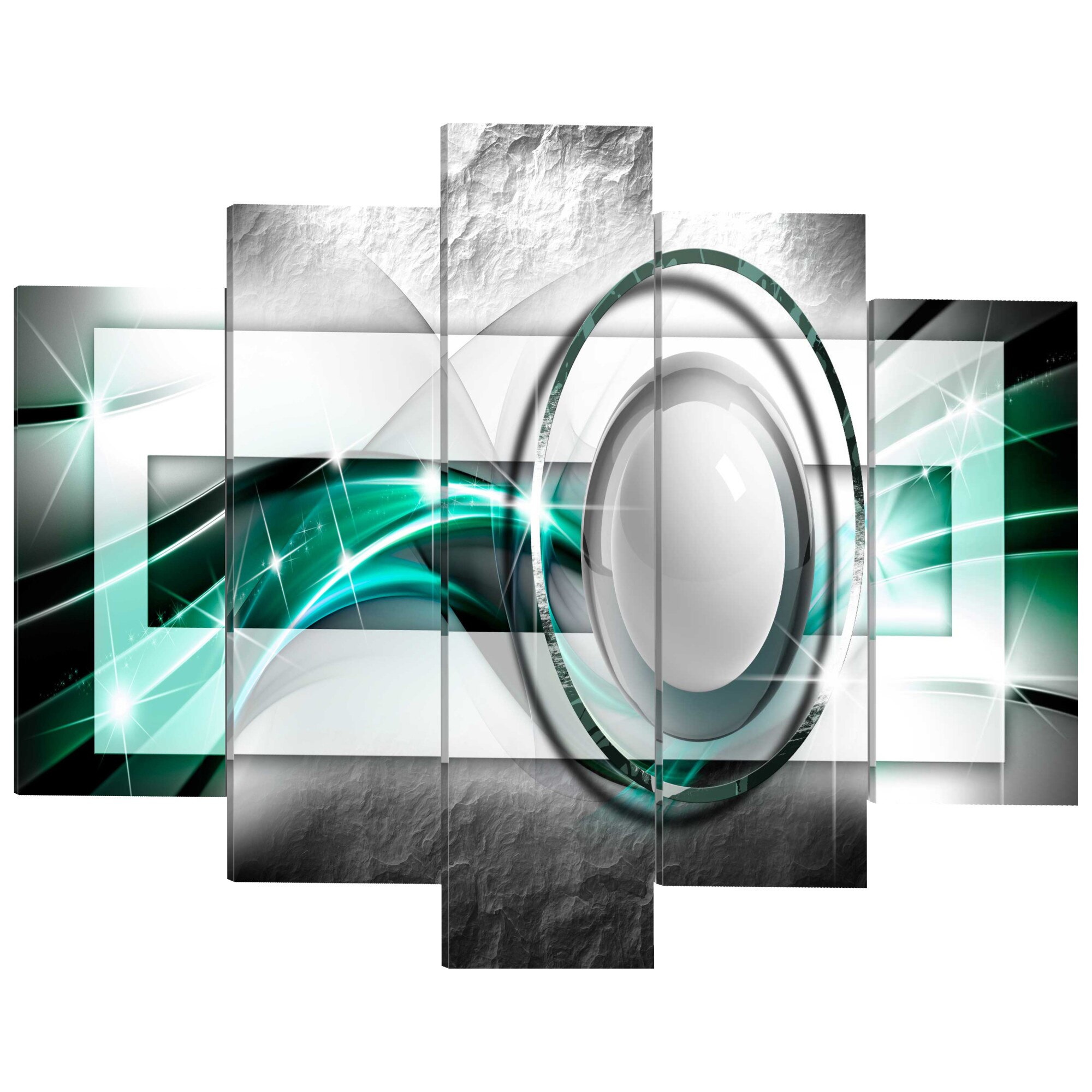 Tablou canvas 5 piese - Aspect verde - 200 x 100 cm