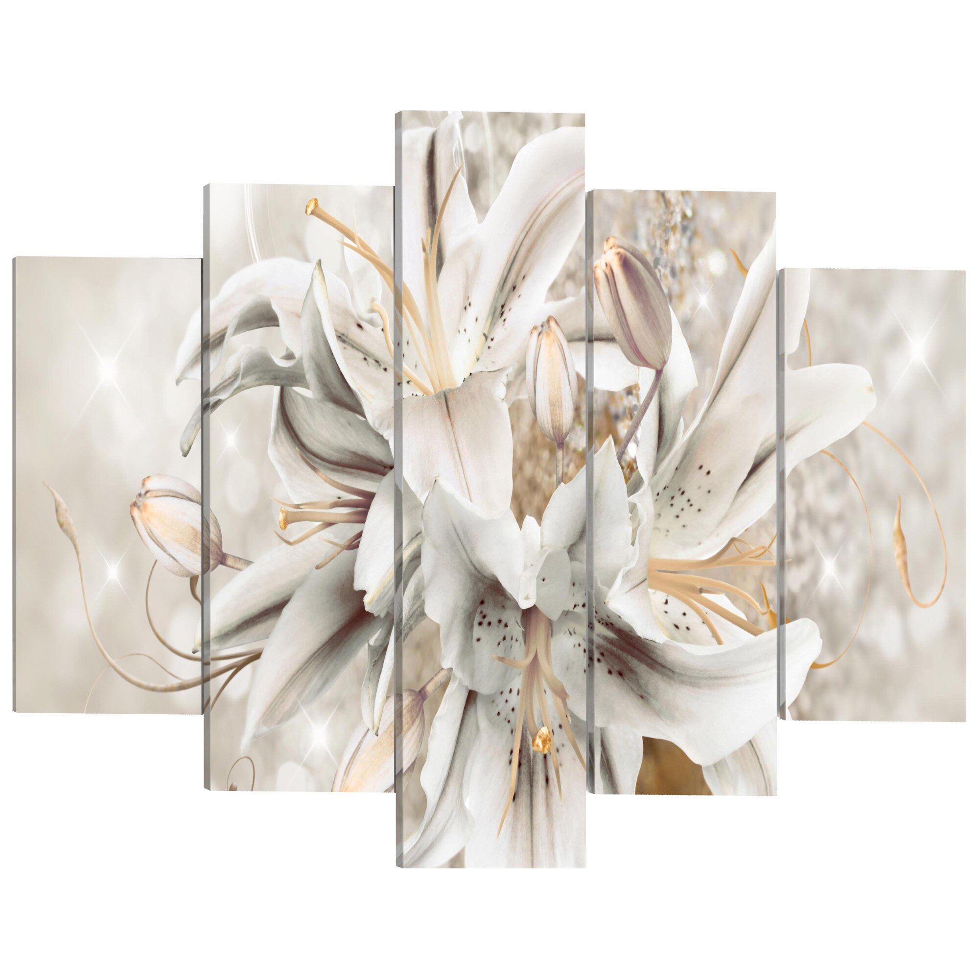 Tablou canvas 5 piese - Buchet de iarna - 100 x 50 cm