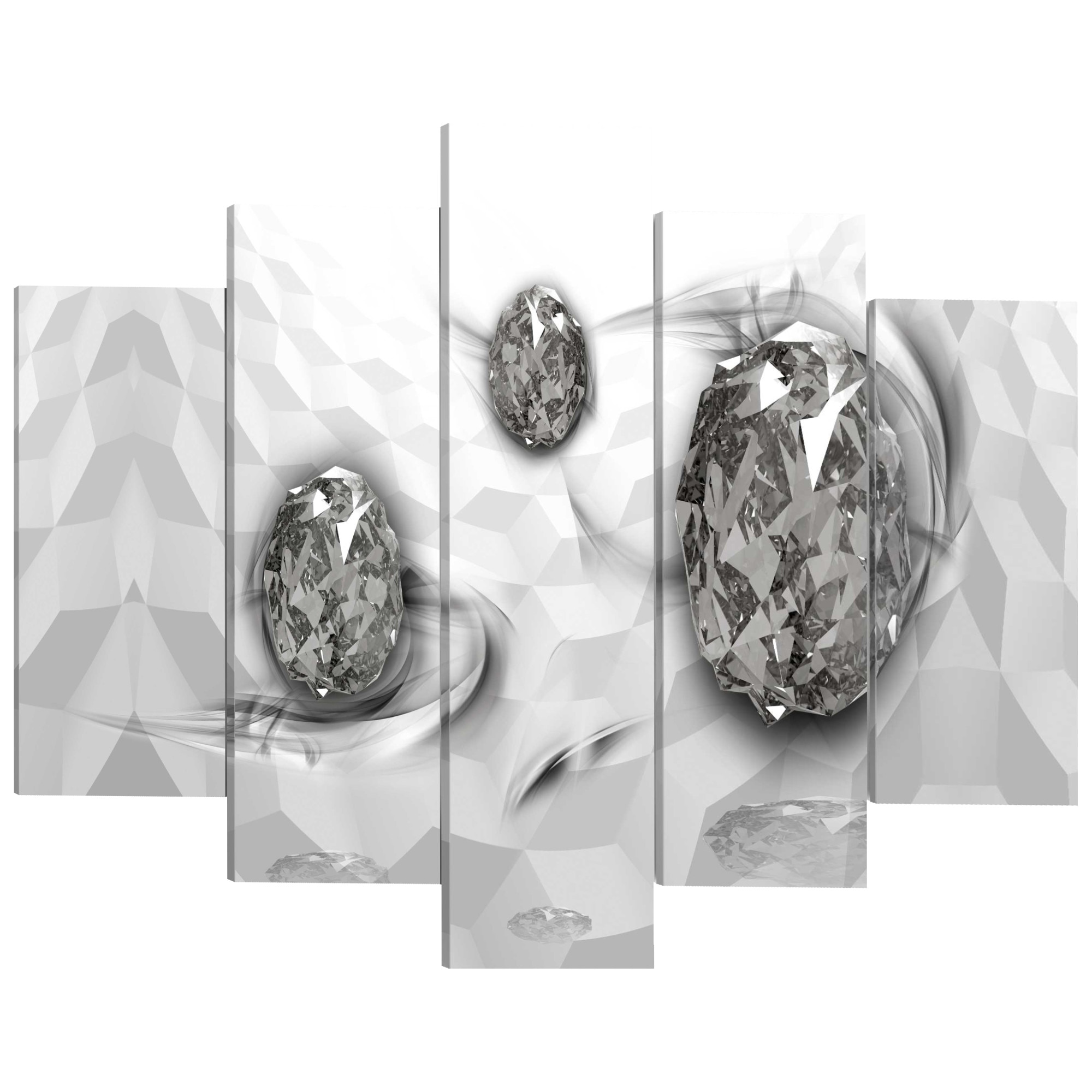 Tablou canvas 5 piese - Argintul imersat - 100 x 50 cm