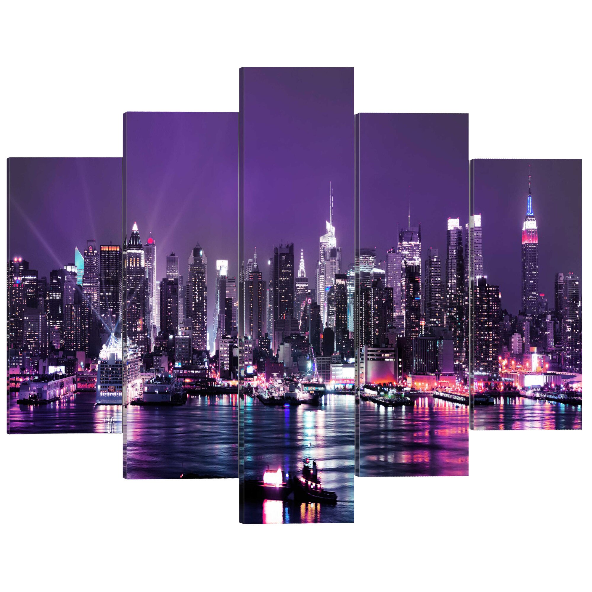 Tablou canvas 5 piese - Cerul Purpuriu - 200 x 100 cm