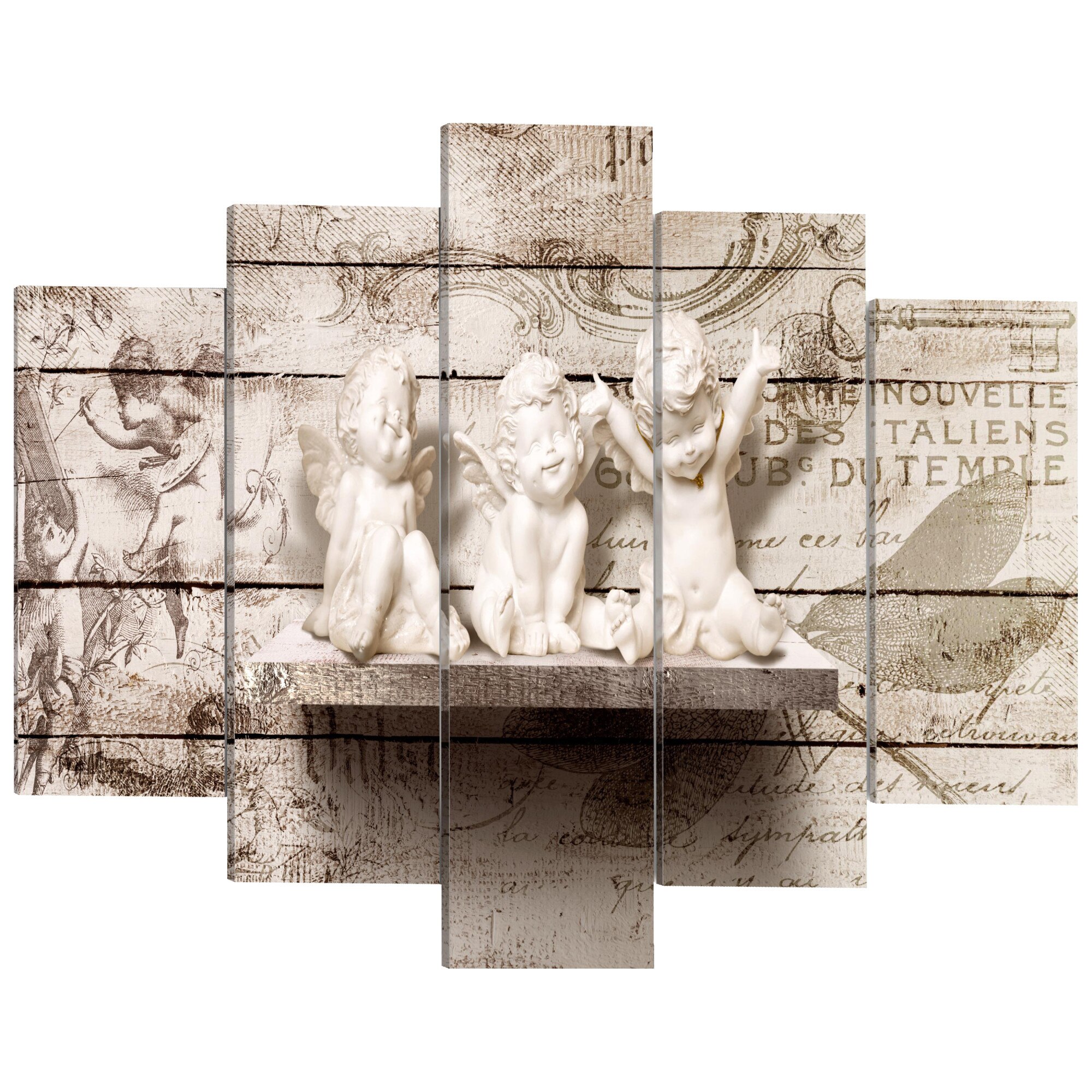 Tablou canvas 5 piese - Bucurie angelica - 100 x 50 cm