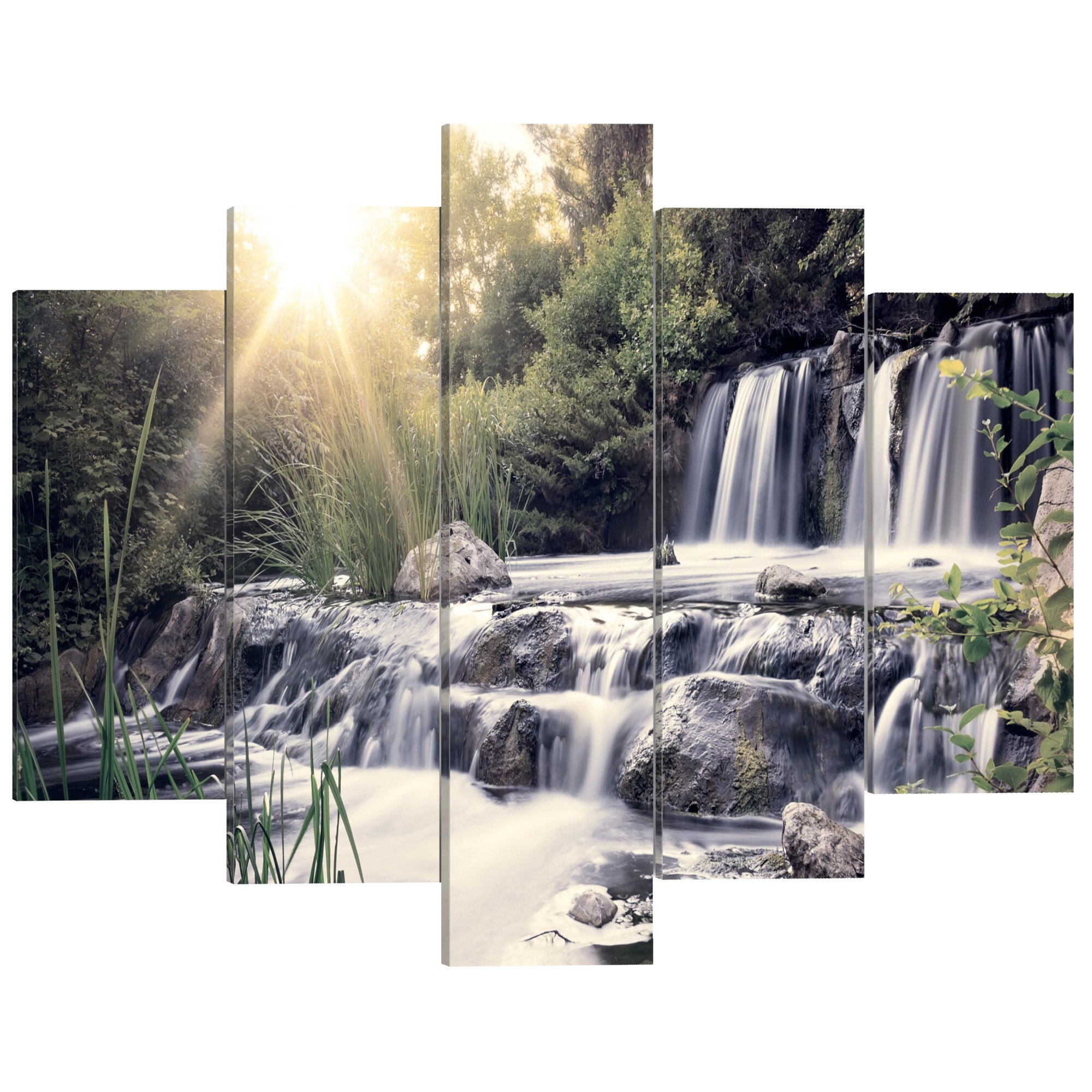 Tablou canvas 5 piese - Cascada Viselor - 200 x 100 cm