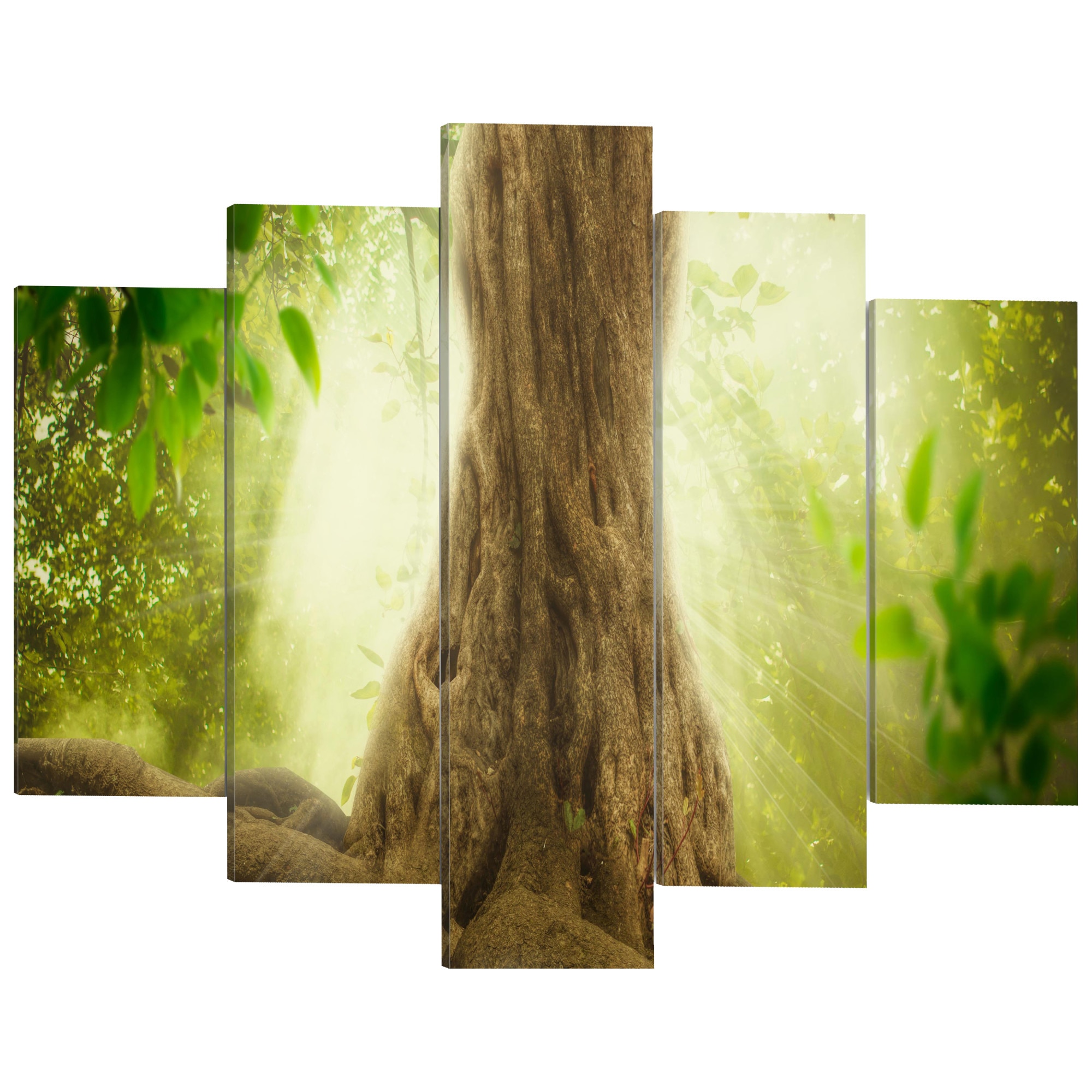 Tablou canvas 5 piese - Arborele elfilor - 200 x 100 cm