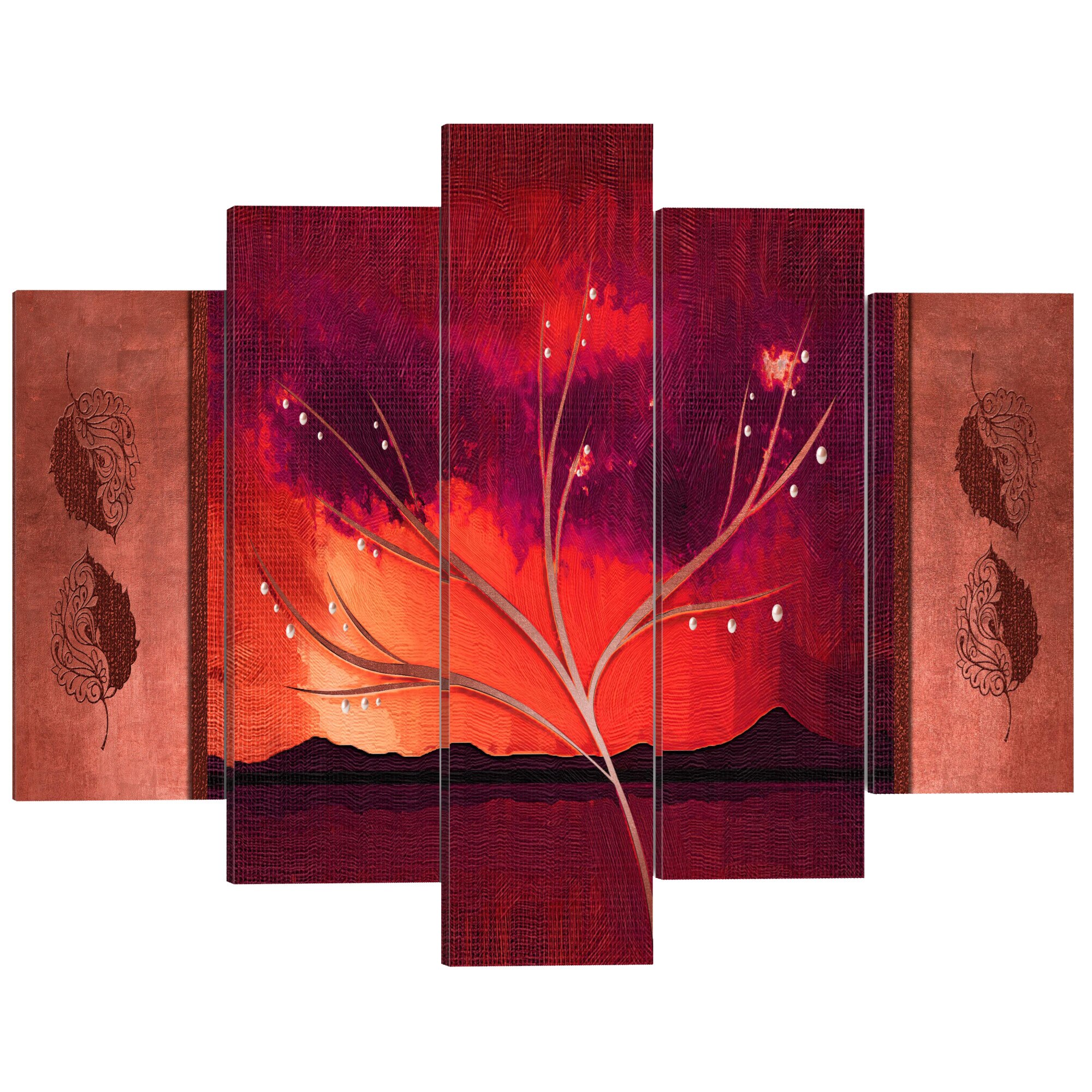Tablou canvas 5 piese - Carmine Toamna - 100 x 50 cm