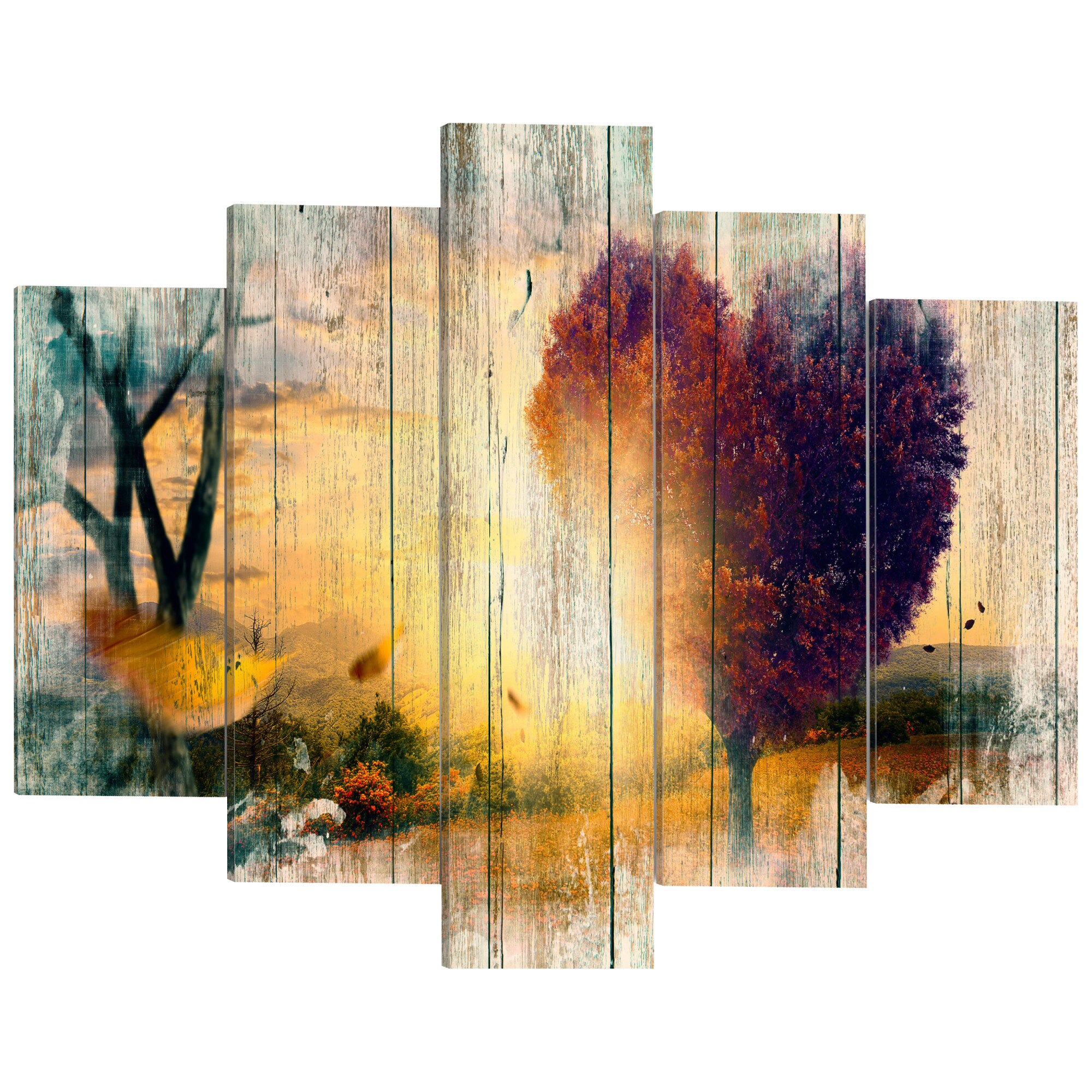 Tablou canvas 5 piese - Amintiri despre iubire - 100 x 50 cm