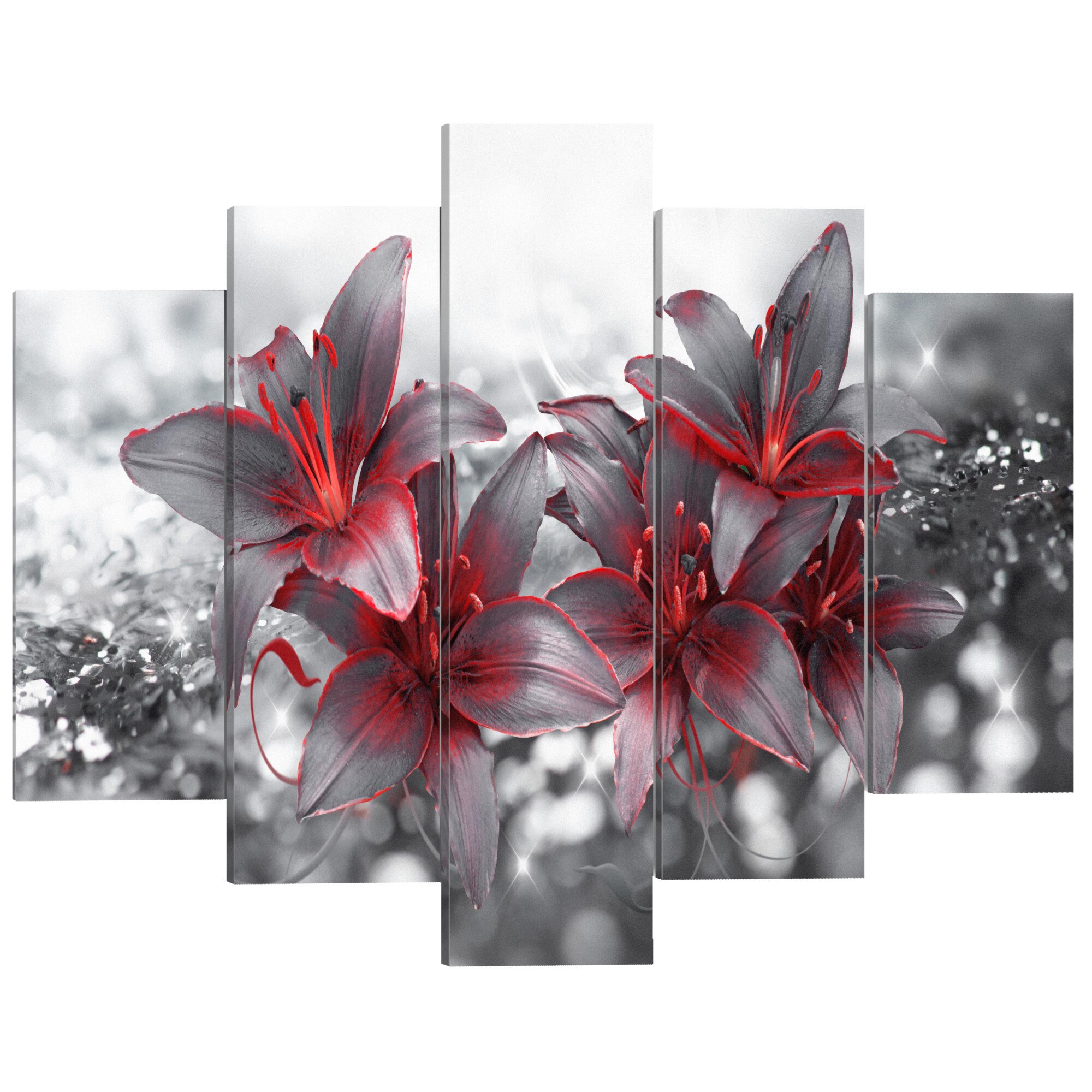 Tablou canvas 5 piese - Flori ale Zeitei - 100 x 50 cm
