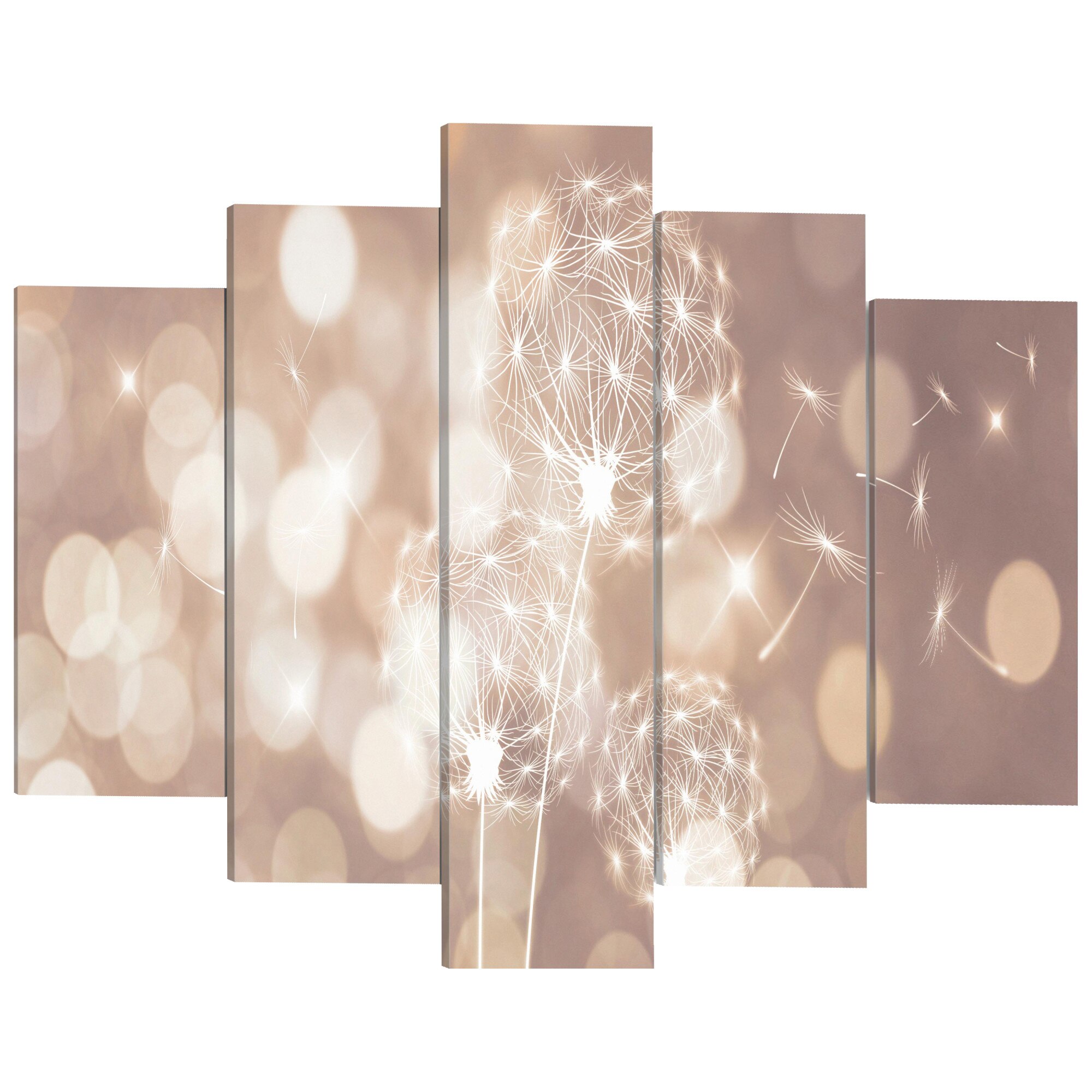 Tablou canvas 5 piese - Cadouri de lumina - 100 x 50 cm