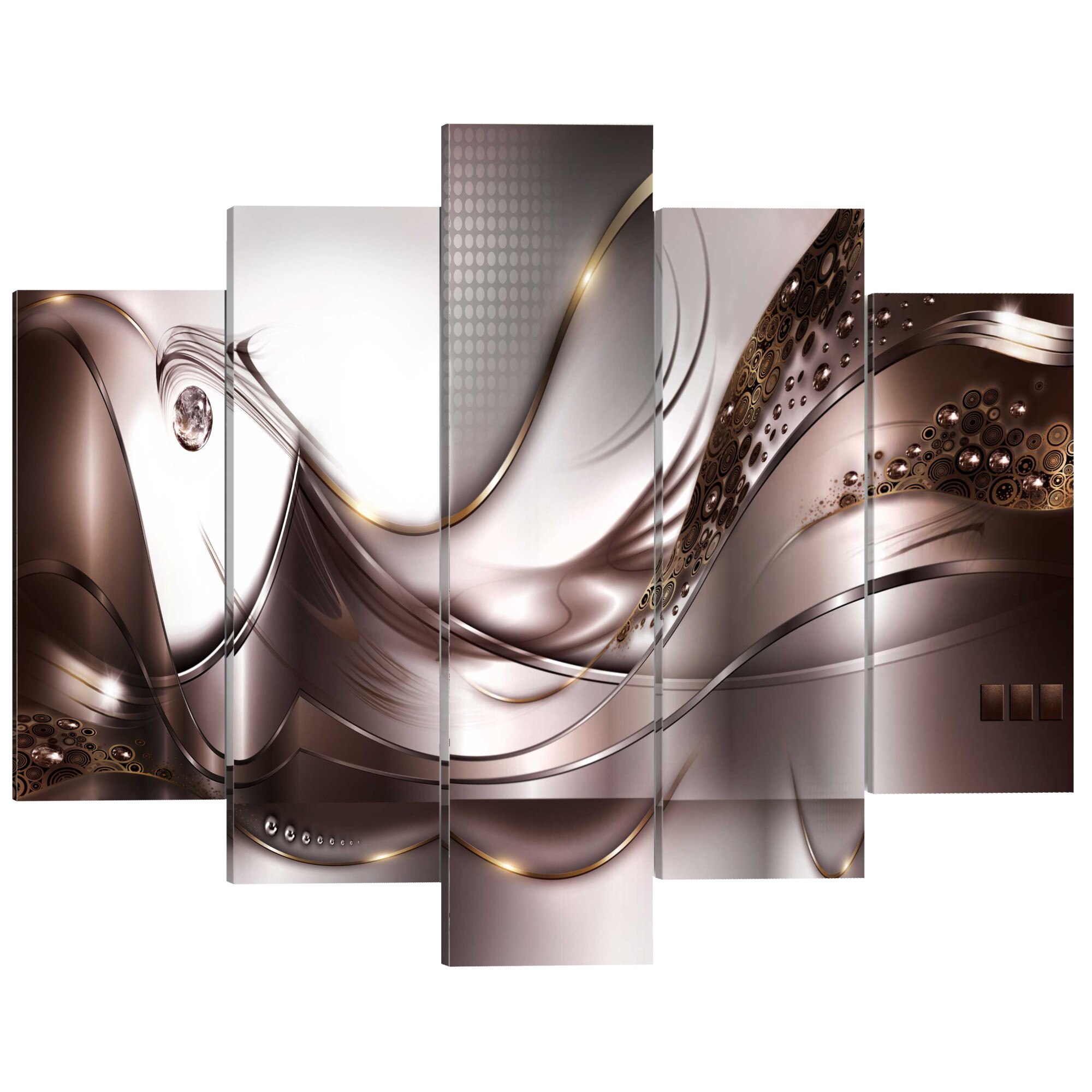 Tablou canvas 5 piese - Furtuna de Aur - 100 x 50 cm