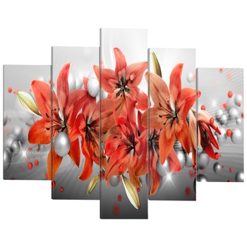 Tablou canvas 5 piese - Batalie Inflorita - 200 x 100 cm Tablou canvas 5 piese - Batalie Inflorita - 200 x 100 cm