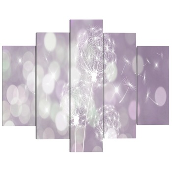 Tablou canvas 5 piese - Concert violet - 100 x 50 cm