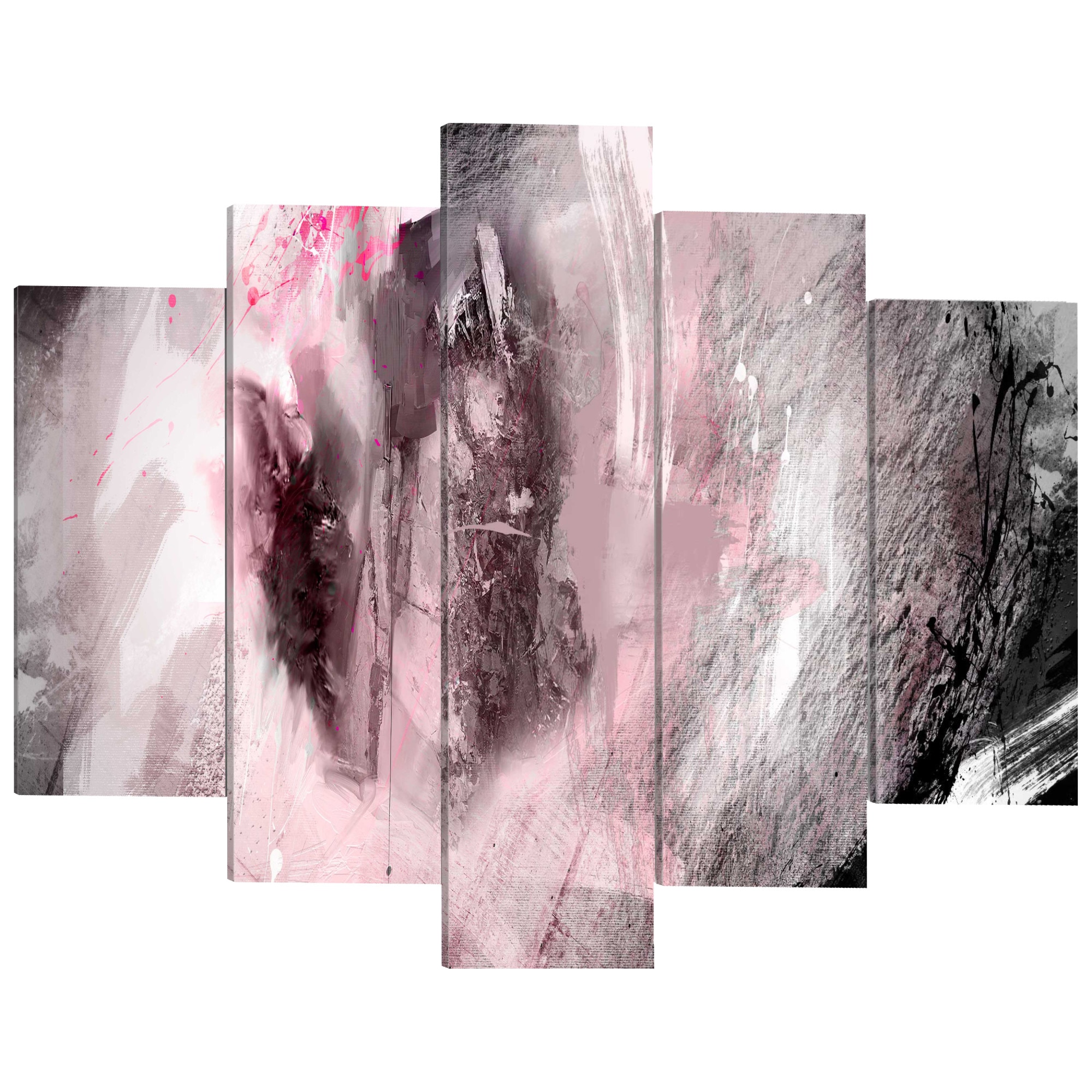 Tablou canvas 5 piese - Adancime roz - 200 x 100 cm
