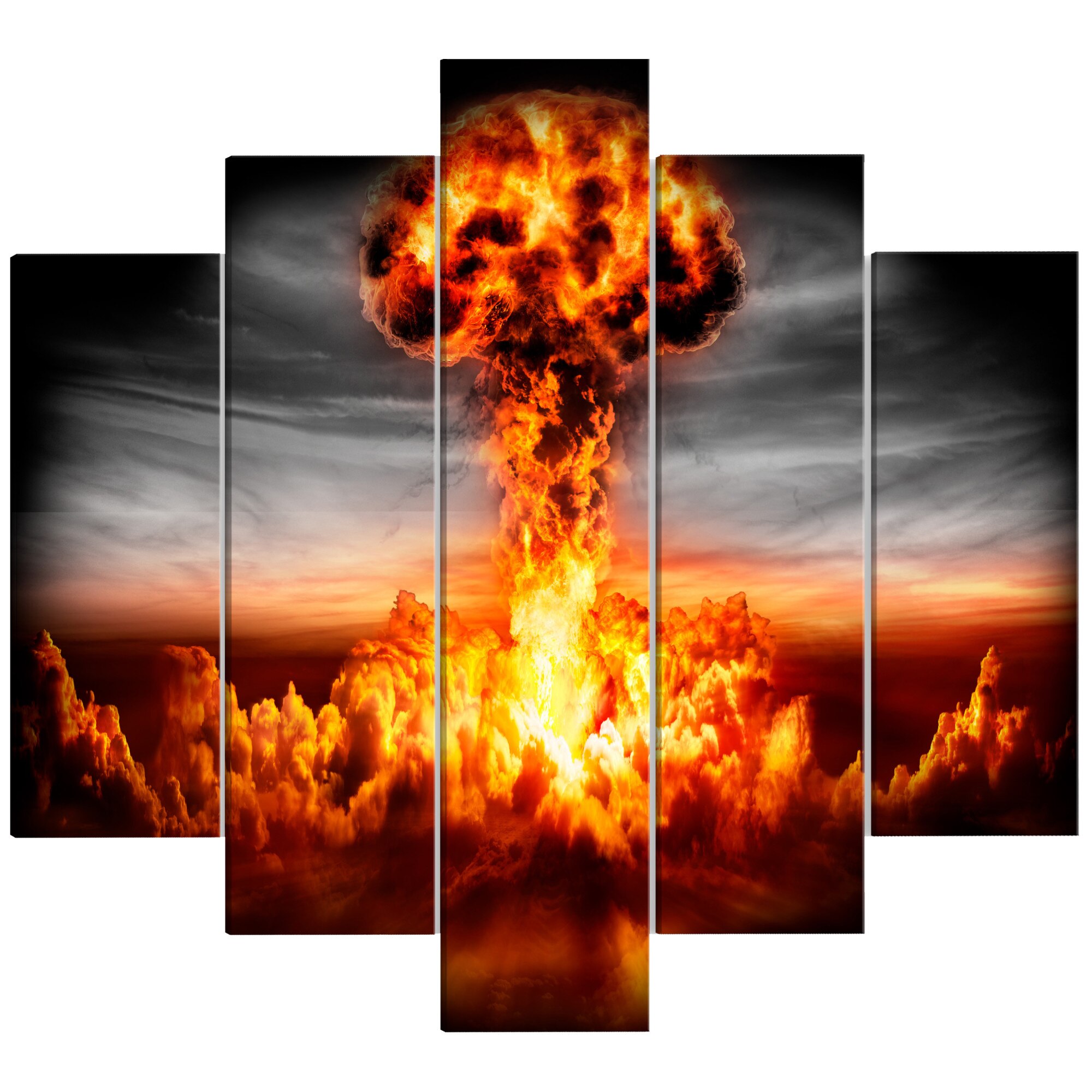 Tablou canvas 5 piese - Explozie larga - 100 x 50 cm