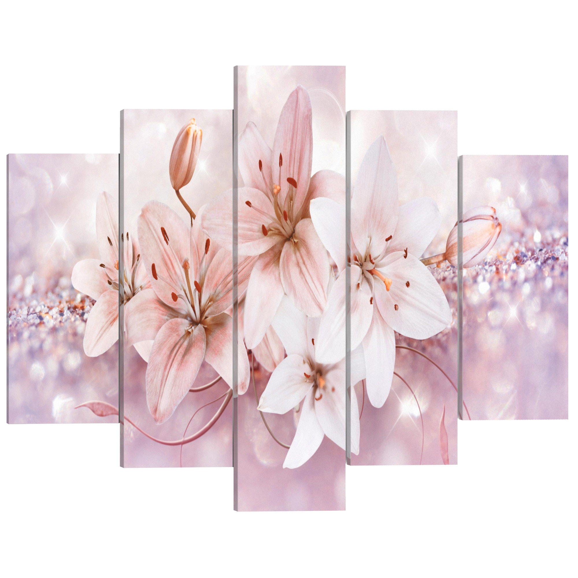 Tablou canvas 5 piese - Comoara blandetii - 100 x 50 cm