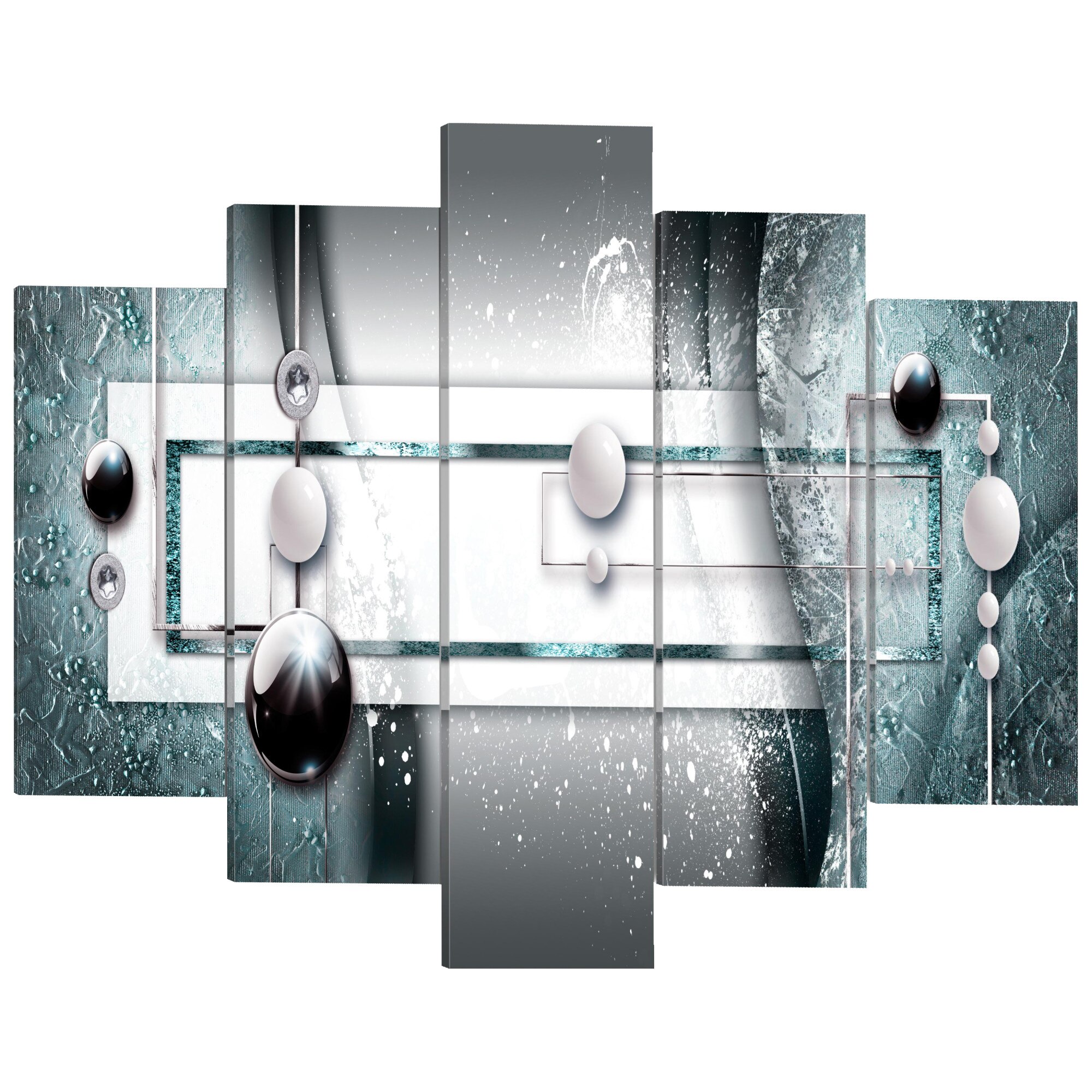 Tablou canvas 5 piese - Armonie albastra - 200 x 100 cm