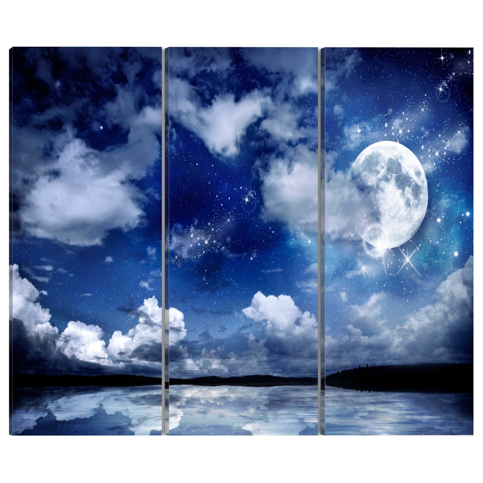 Tablou canvas 3 piese - Marea noaptea - 90 x 60 cm