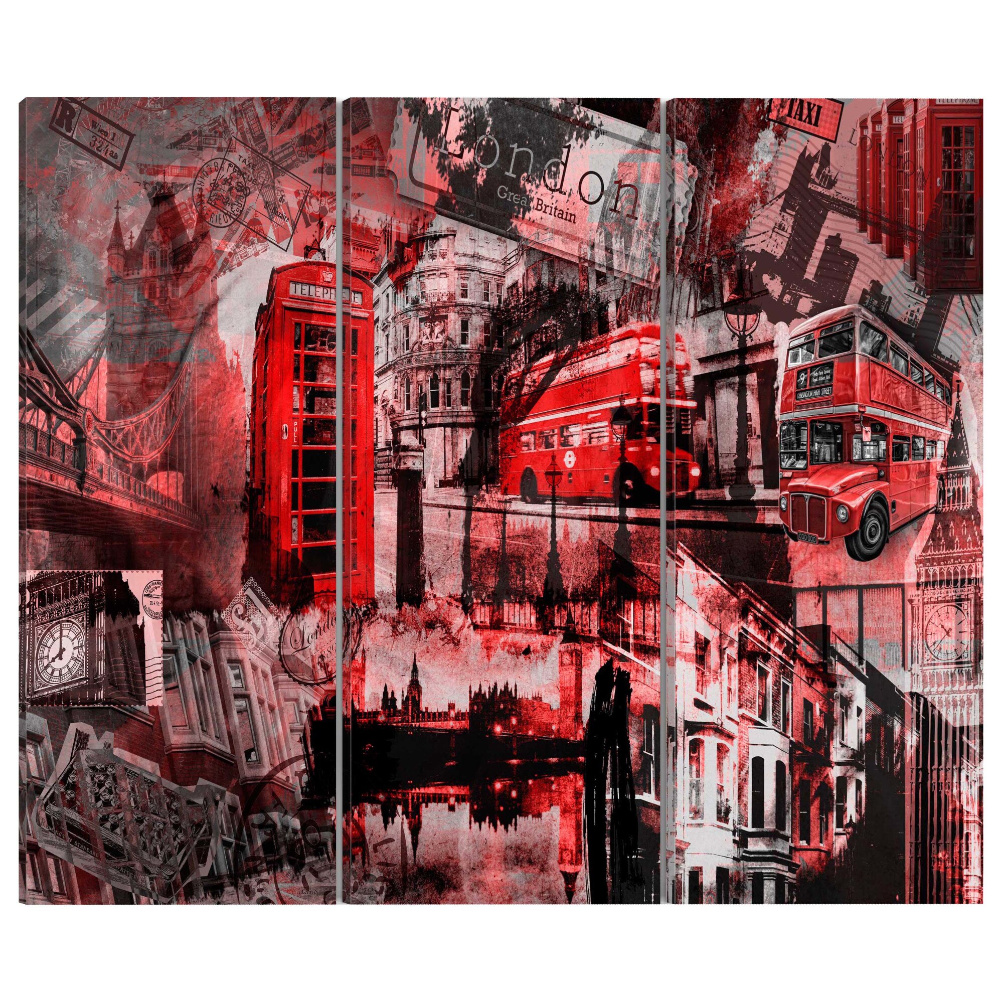 Tablou canvas 3 piese - Londra RoSie - 90 x 60 cm