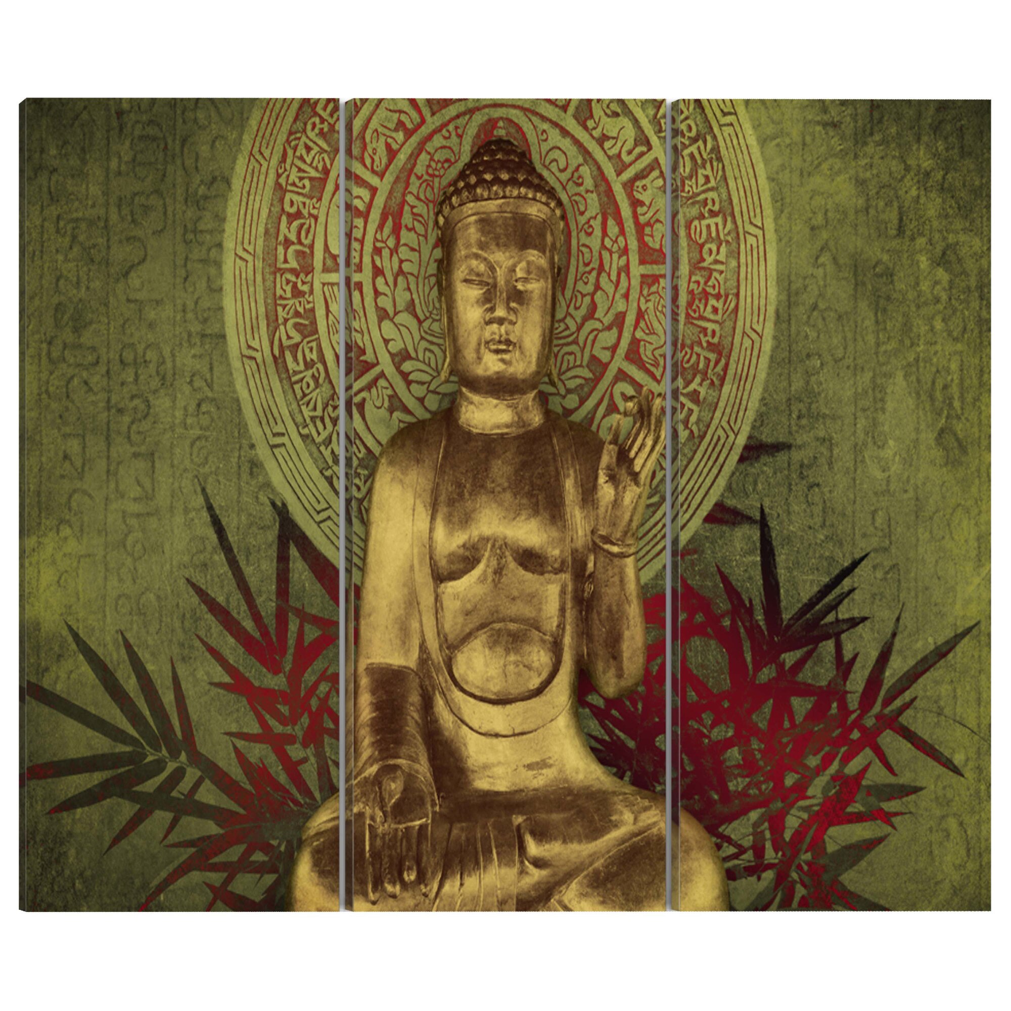 Tablou canvas 3 piese - Sfantul Buddha - 90 x 60 cm