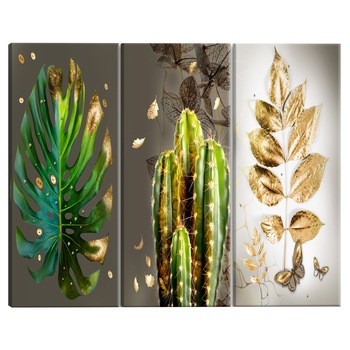 Tablou canvas 3 piese - Acoperit In aur - 120 x 60 cm Tablou canvas 3 piese - Acoperit In aur - 120 x 60 cm