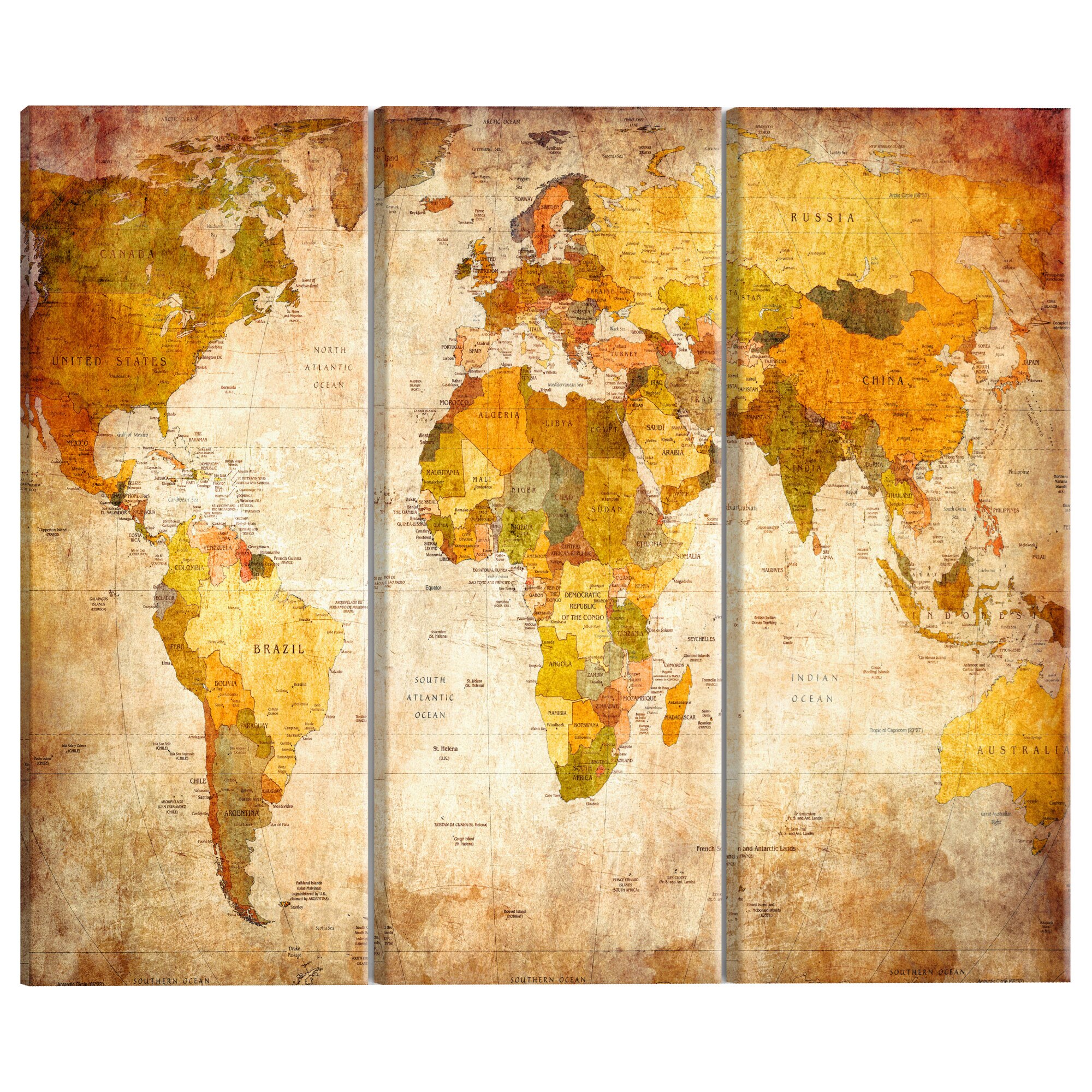 Tablou canvas 3 piese - Calatorie antica - 90 x 60 cm