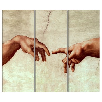 Tablou canvas 3 piese - Atingerea lui Dumnezeu - 90 x 60 cm Tablou canvas 3 piese - Atingerea lui Dumnezeu - 90 x 60 cm