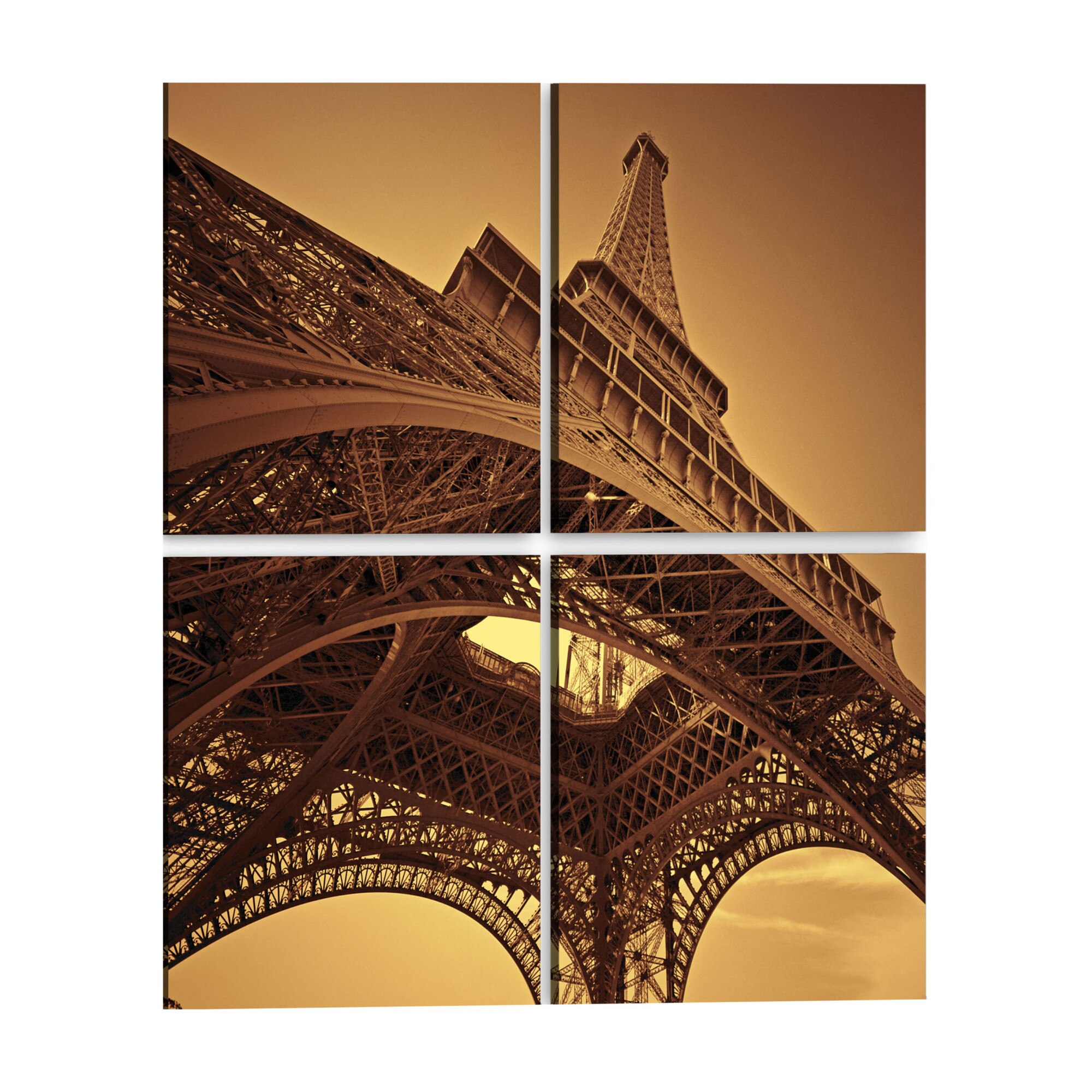 Tablou canvas 4 piese - Turnul Eiffel din Paris - 90 x 90 cm
