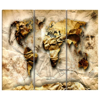Tablou canvas 3 piese - Anatomia lumii - 120 x 80 cm Tablou canvas 3 piese - Anatomia lumii - 120 x 80 cm