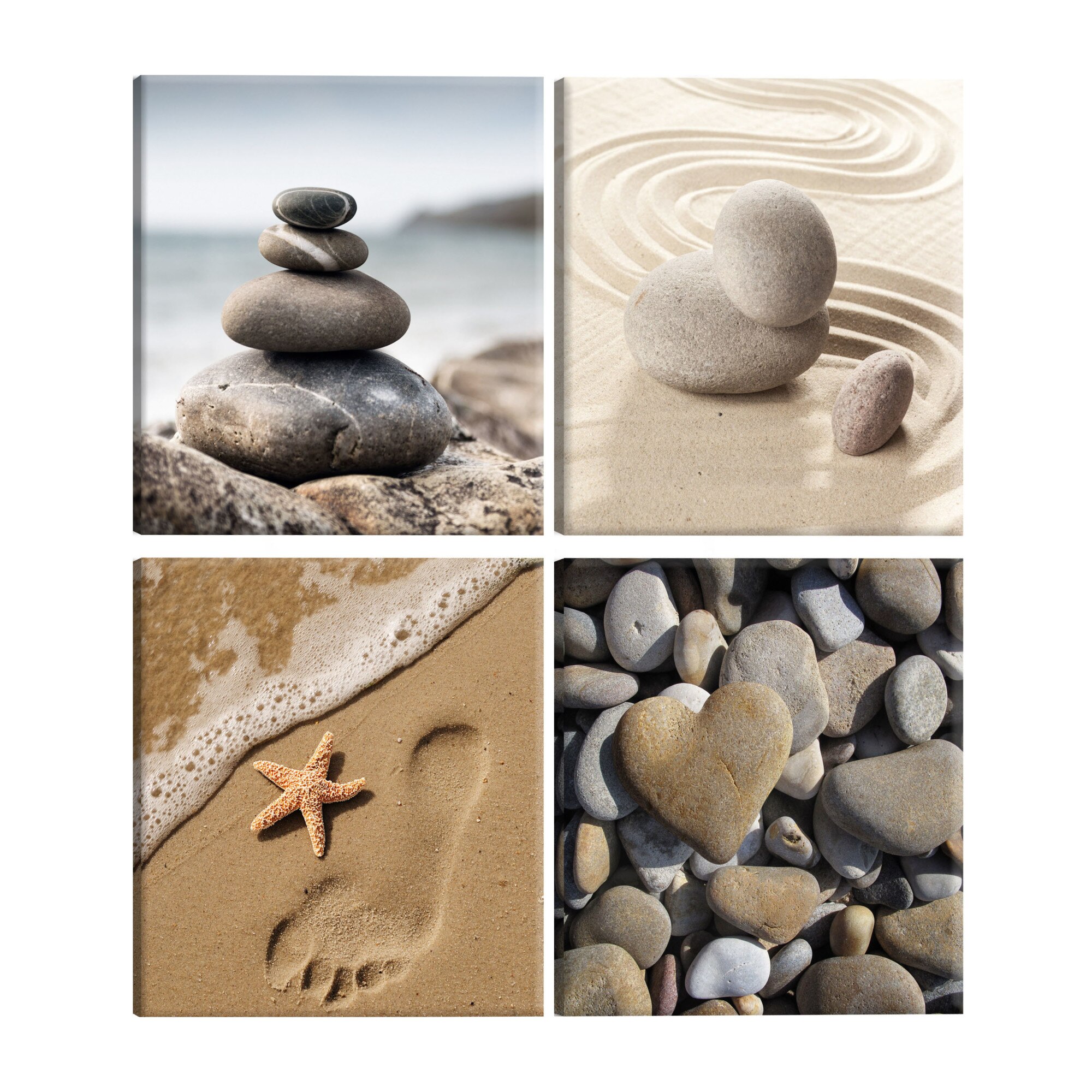 Tablou canvas 4 piese - Cvartetul marin - 40 x 40 cm