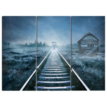 Tablou canvas 3 piese - Calatorie In ceata - 90 x 60 cm Tablou canvas 3 piese - Calatorie In ceata - 90 x 60 cm