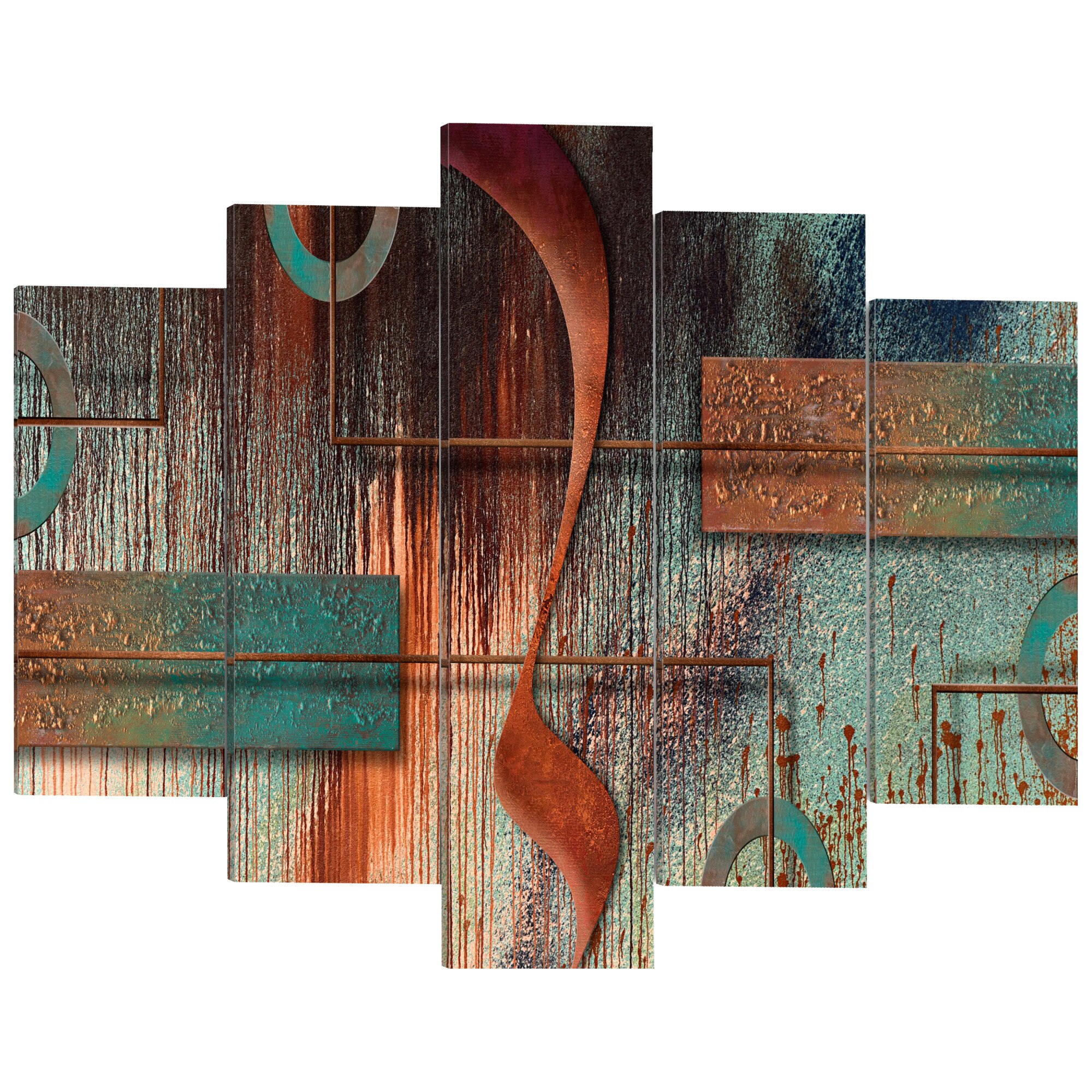Tablou canvas 5 piese - Abstract Melody - 100 x 50 cm