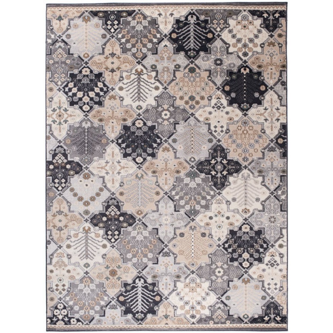 Covor Colorado Modern Short Pile Frame Abstract Chemex H530A CHU gri 250x350